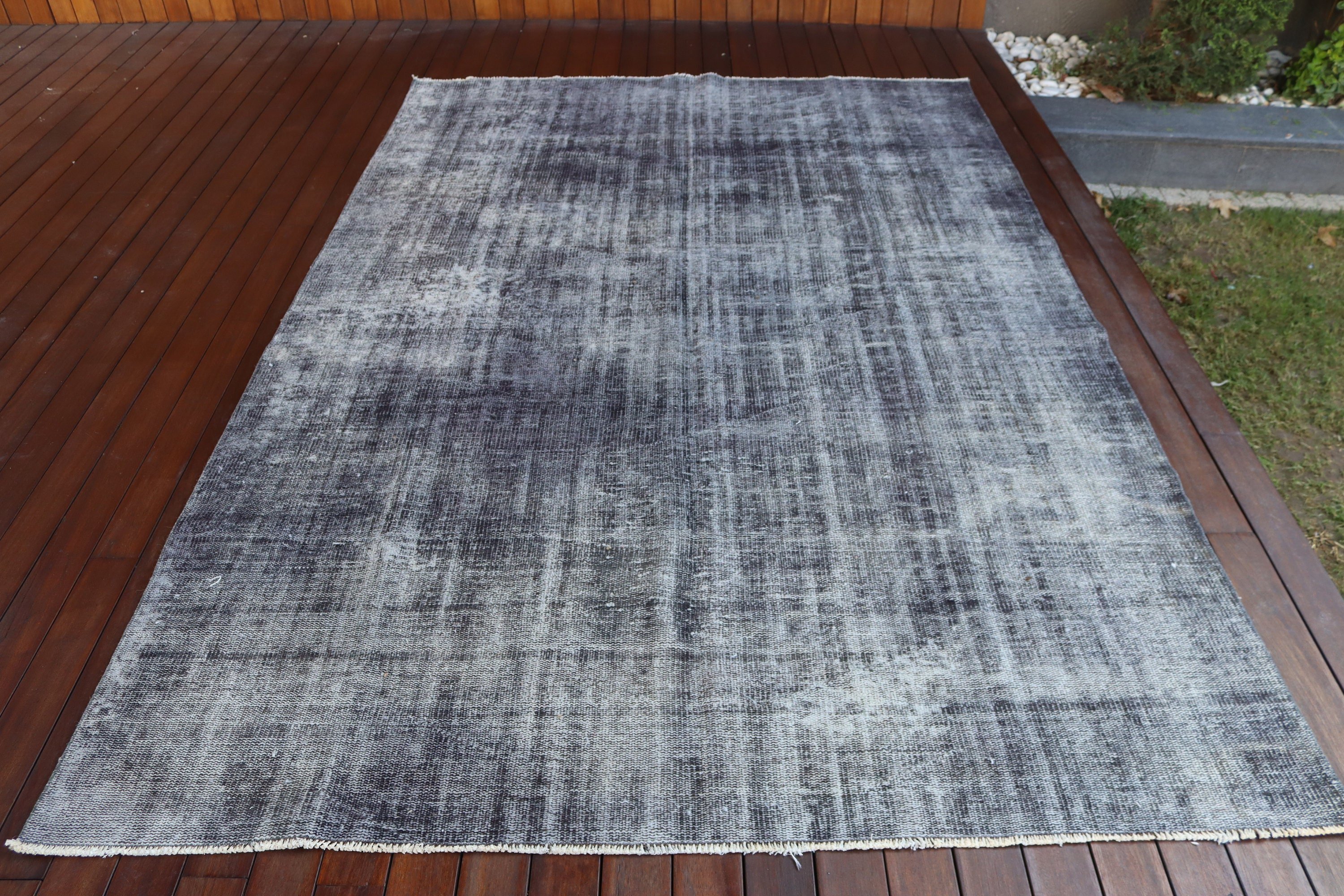 Vintage Rug, Salon Rugs, 6x8.9 ft Large Rug, Rugs for Bedroom, Turkish Rugs, Antique Rug, Bedroom Rug, Gray Geometric Rugs, Geometric Rug