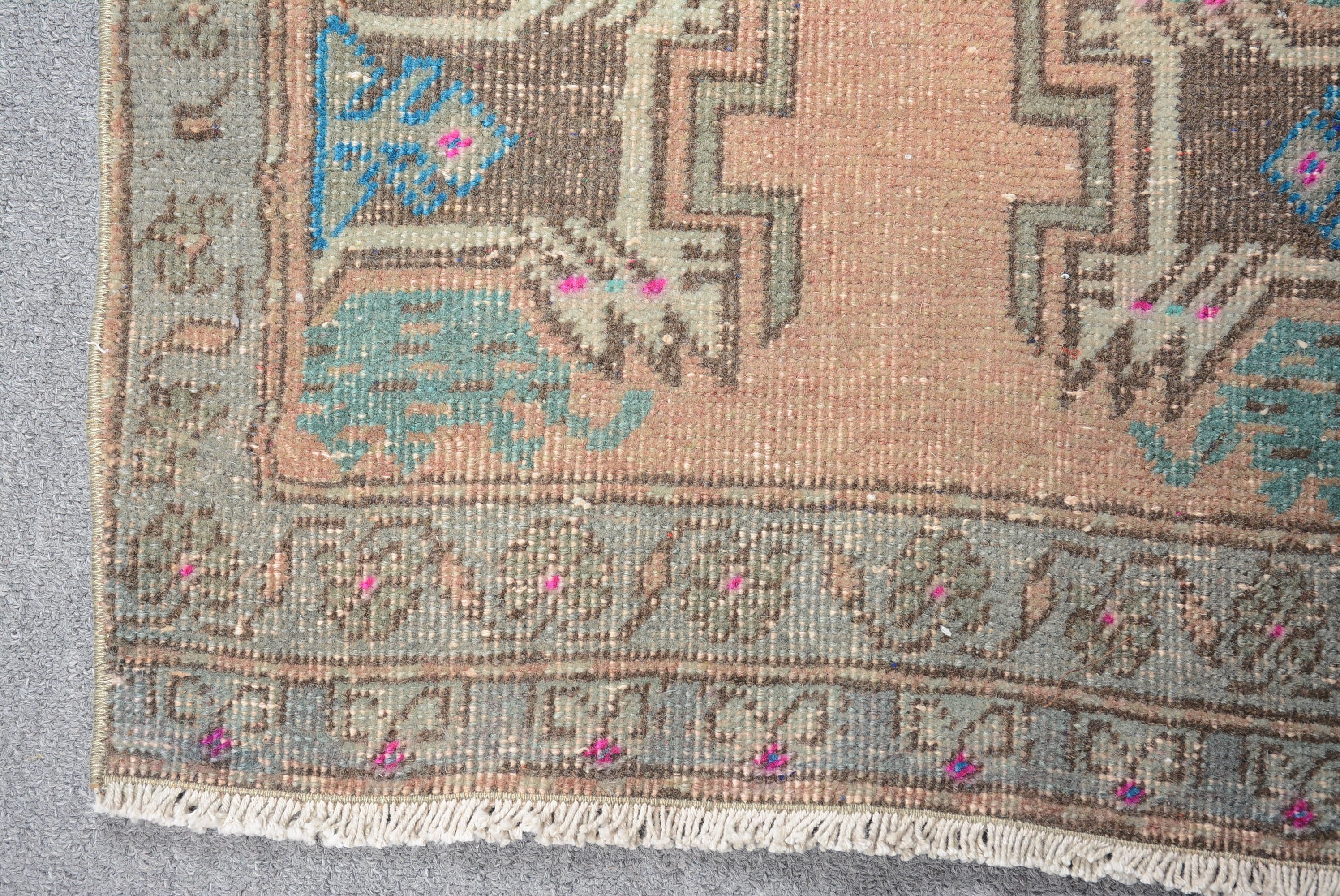 Bedroom Rug, Turkish Rug, Bathroom Rugs, Outdoor Rugs, Vintage Rug, Blue Home Decor Rugs, Kitchen Rug, 1.7x3.8 ft Small Rug, Rugs for Bath