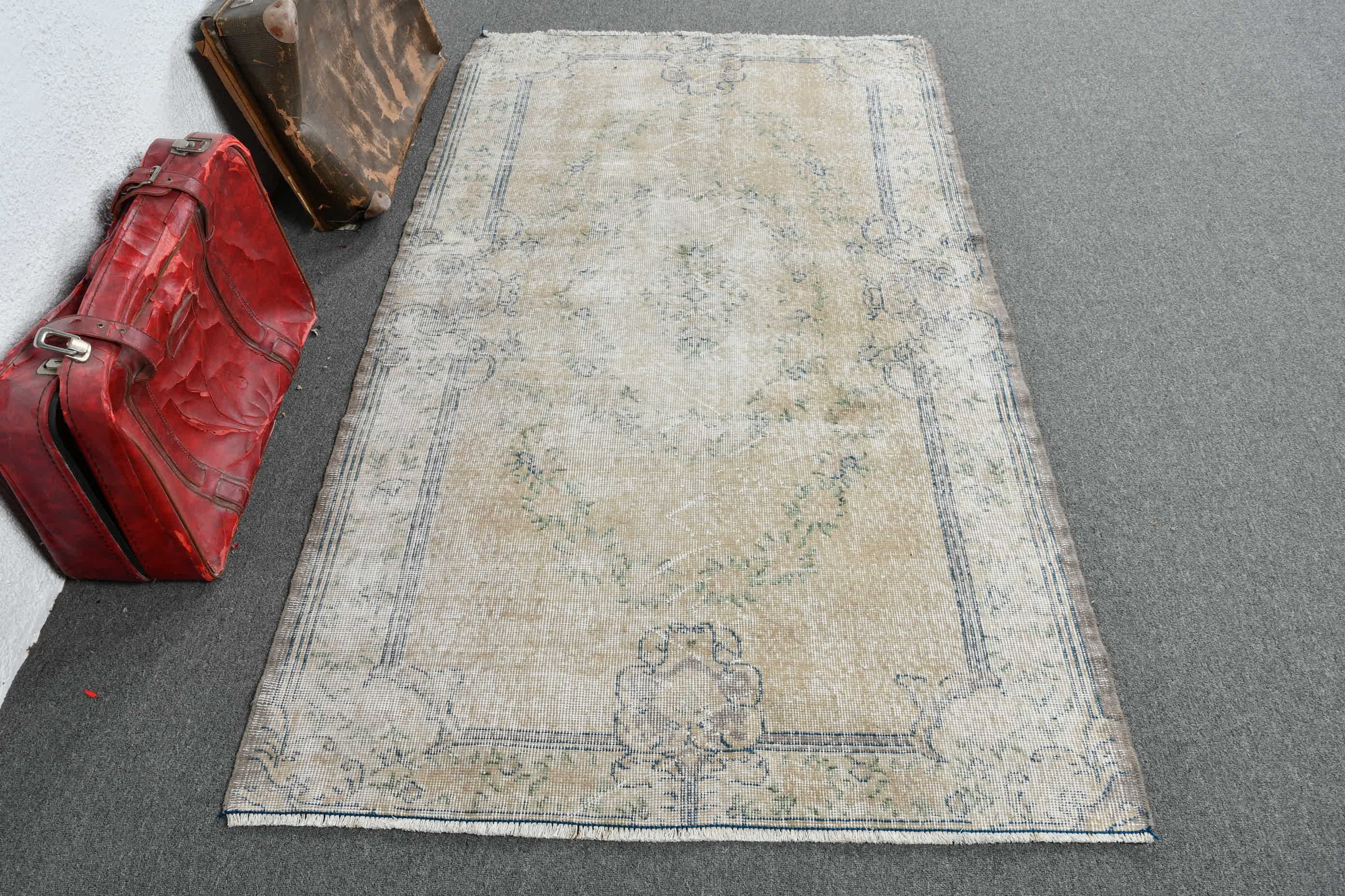 3.9x6.8 ft Area Rugs, Living Room Rug, Oriental Rug, Cool Rug, Turkish Rugs, Rugs for Bedroom, Floor Rug, Vintage Rug, Bronze Antique Rug