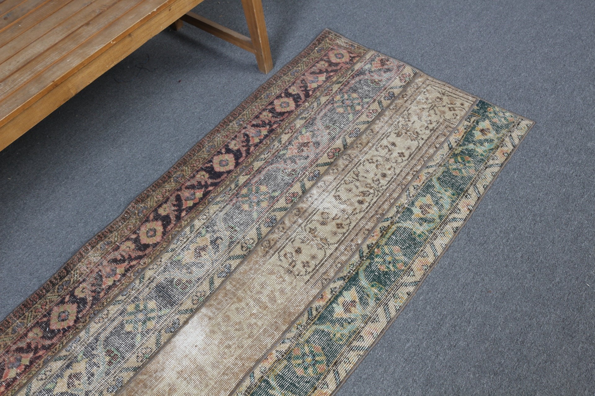 Oushak Rug, Brown  2.5x6.2 ft Accent Rug, Nursery Rug, Rugs for Entry, Turkish Rug, Bedroom Rug, Vintage Rug