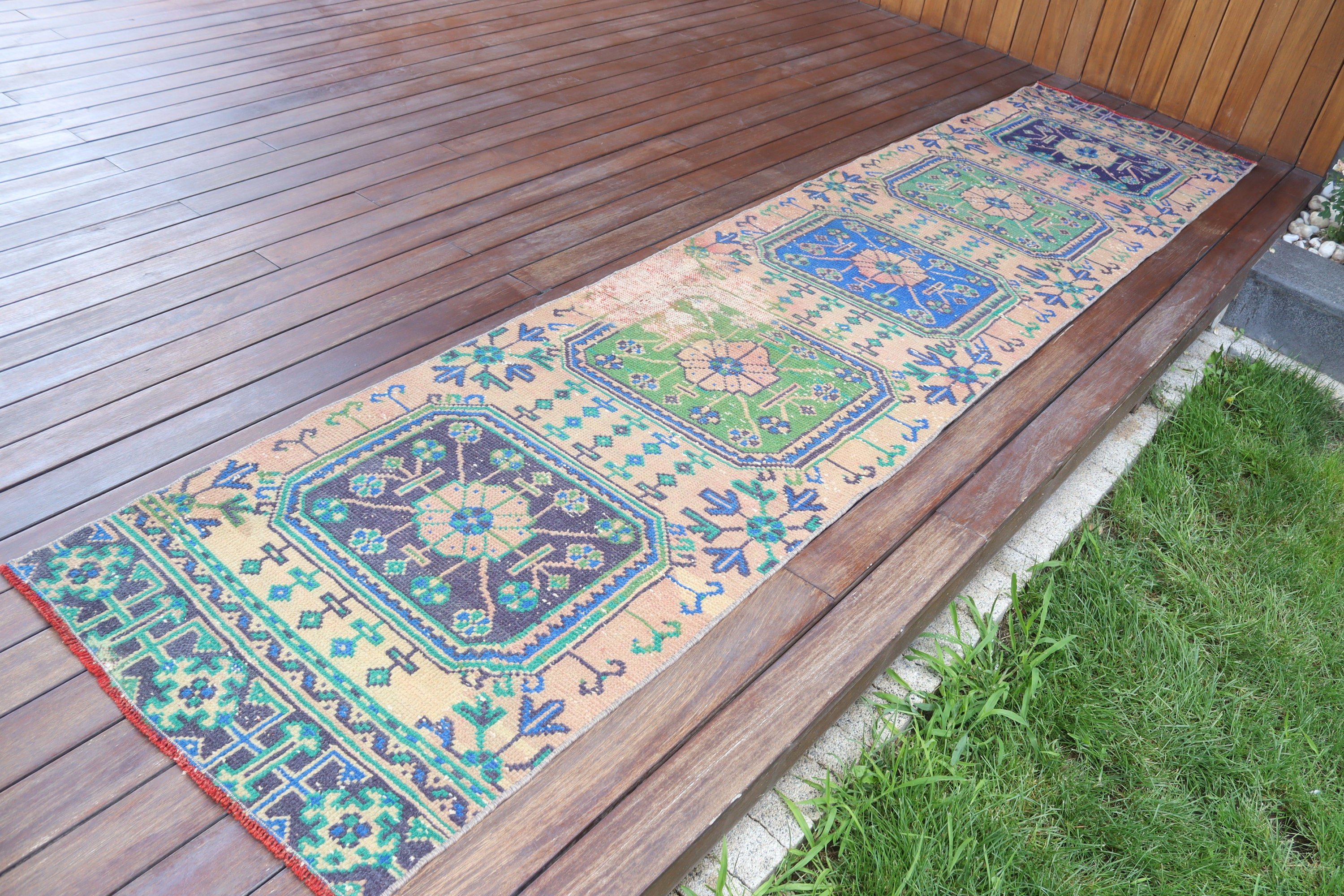 El Dokuma Halılar, 2.5x10.7 ft Yolluk Halılar, Merdiven Halıları, Düz Dokuma Halı, Boho Halı, Merdiven Halıları, Yeşil Antika Halı, Vintage Halılar, Türk Halıları