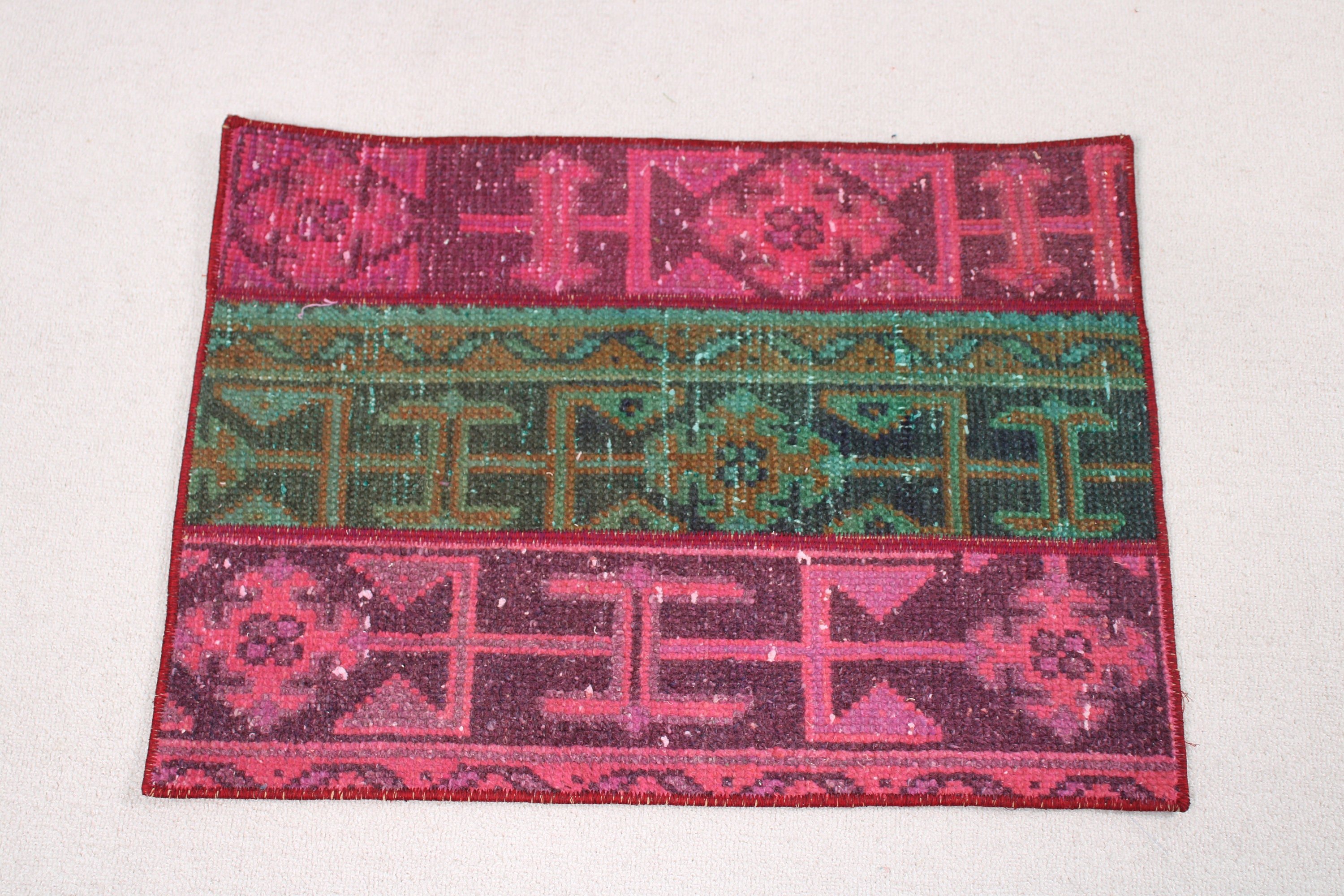 Türk Halıları, Yatak Odası Halıları, Pembe El Dokuma Halılar, Organik Halı, Ev Dekorasyonu Halısı, Vintage Halılar, 1.7x2.3 ft Küçük Halı, Yer Halısı, Mutfak Halıları