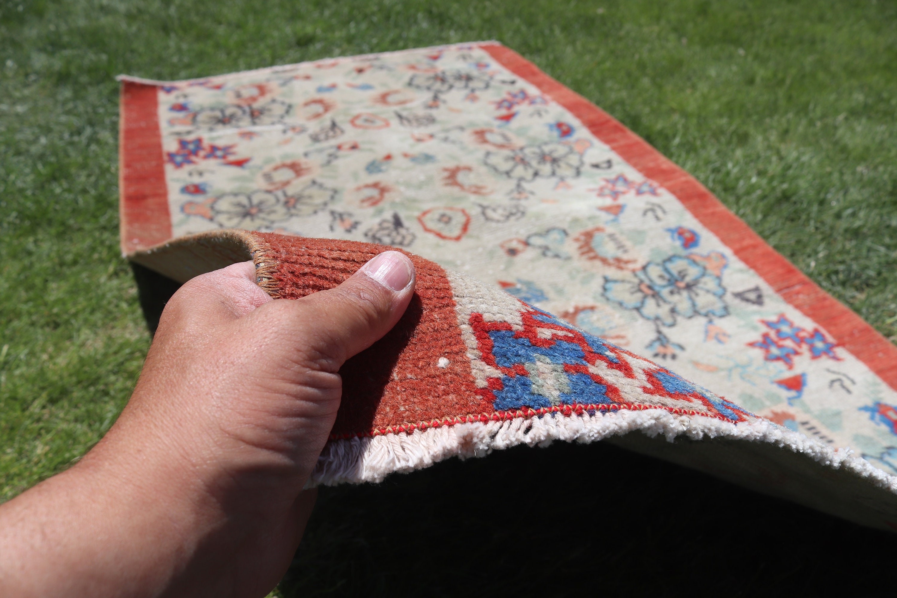 2.9x5.1 ft Small Rugs, Vintage Rugs, Geometric Rug, Turkish Rug, Entry Rug, Orange Neutral Rug, Organic Rugs, Door Mat Rugs, Flatweave Rugs