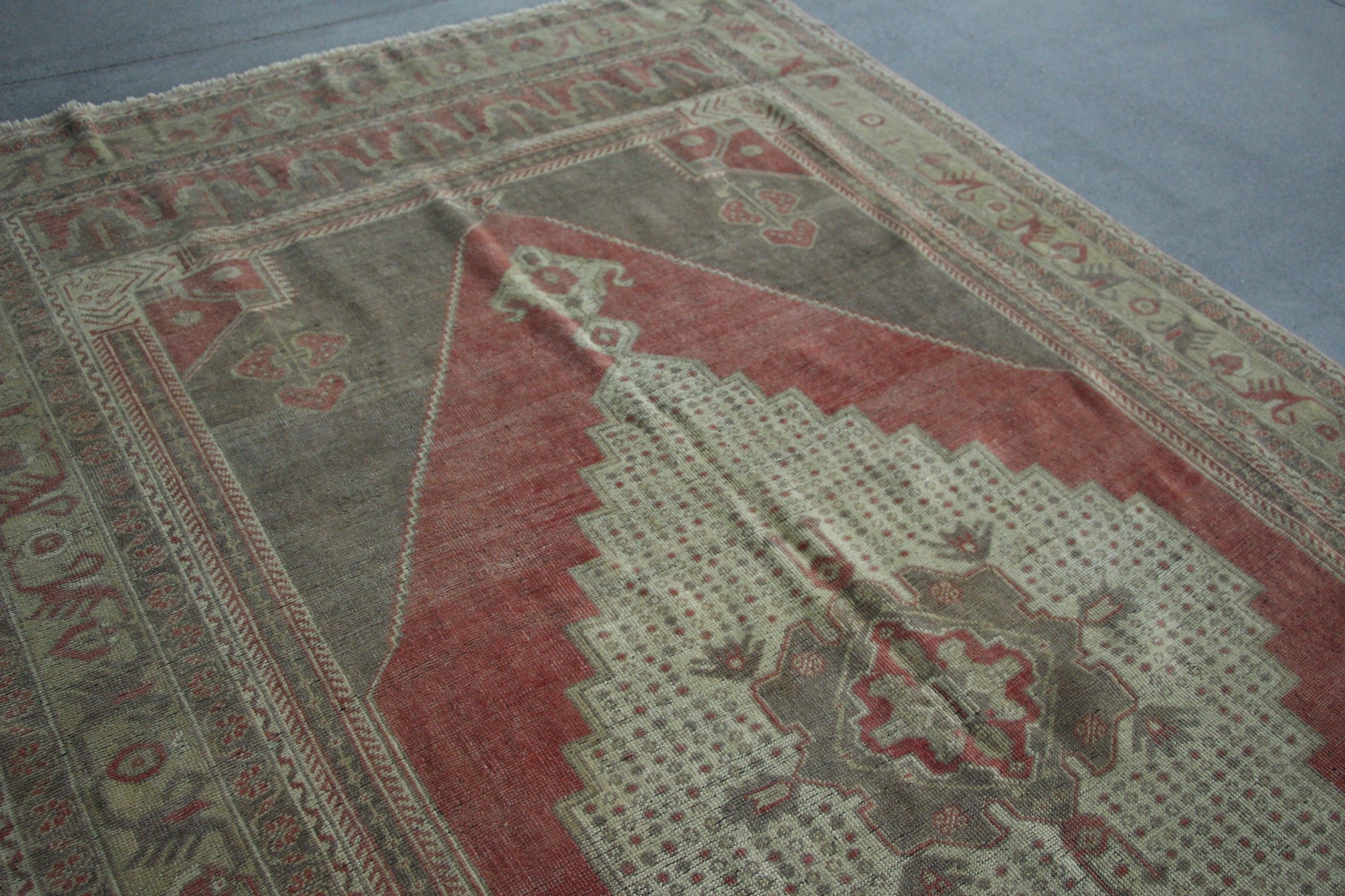 Bedroom Rug, Dining Room Rugs, 5.5x10.2 ft Large Rugs, Red Antique Rug, Flatweave Rug, Turkish Rug, Oushak Rugs, Oriental Rug, Vintage Rug