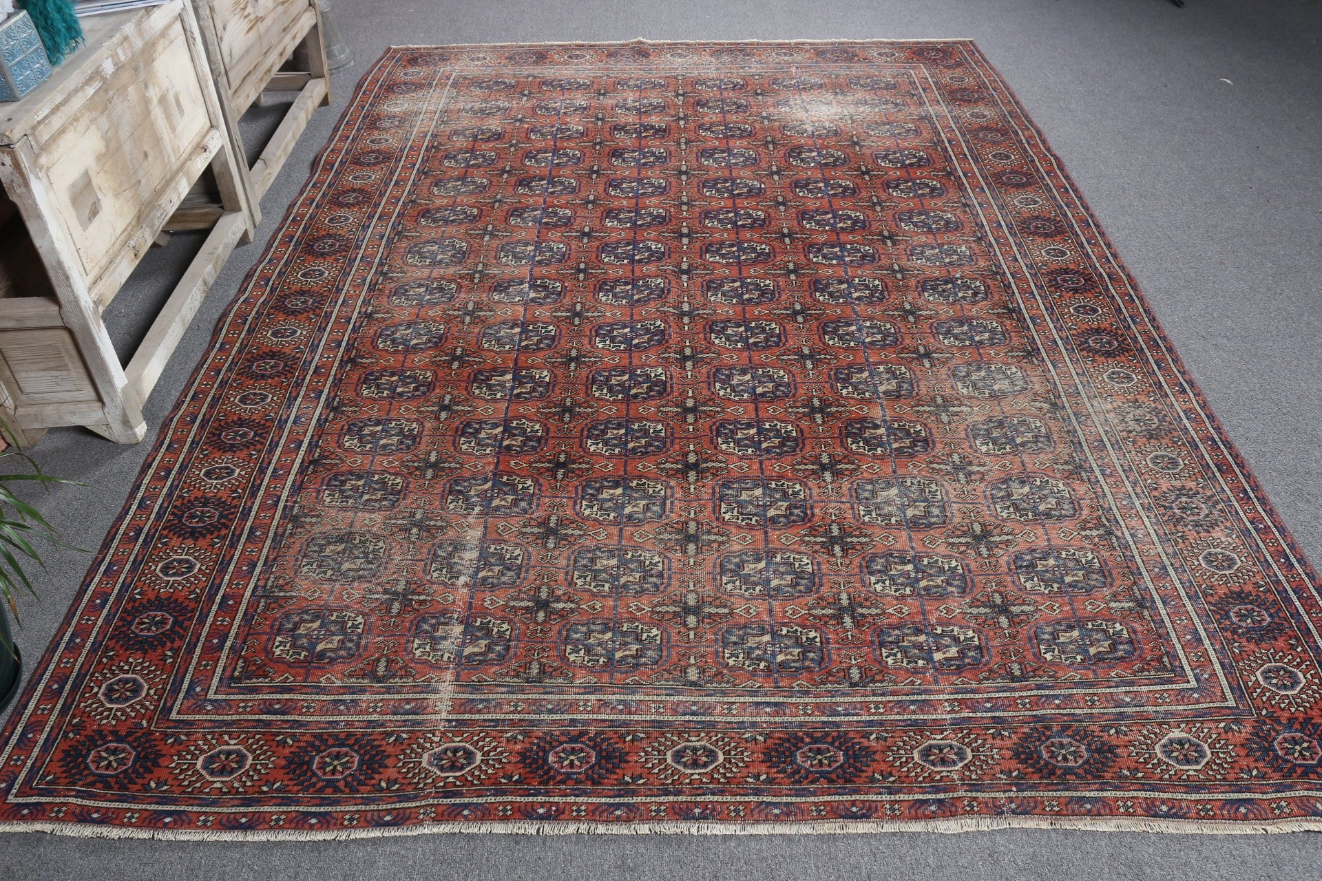 Oturma Odası Halıları, Kırmızı Ev Dekorasyonu Halısı, Yatak Odası Halıları, Anadolu Halısı, Türk Halısı, 6.6x9.2 ft Büyük Halı, Vintage Halı, Yatak Odası Halıları