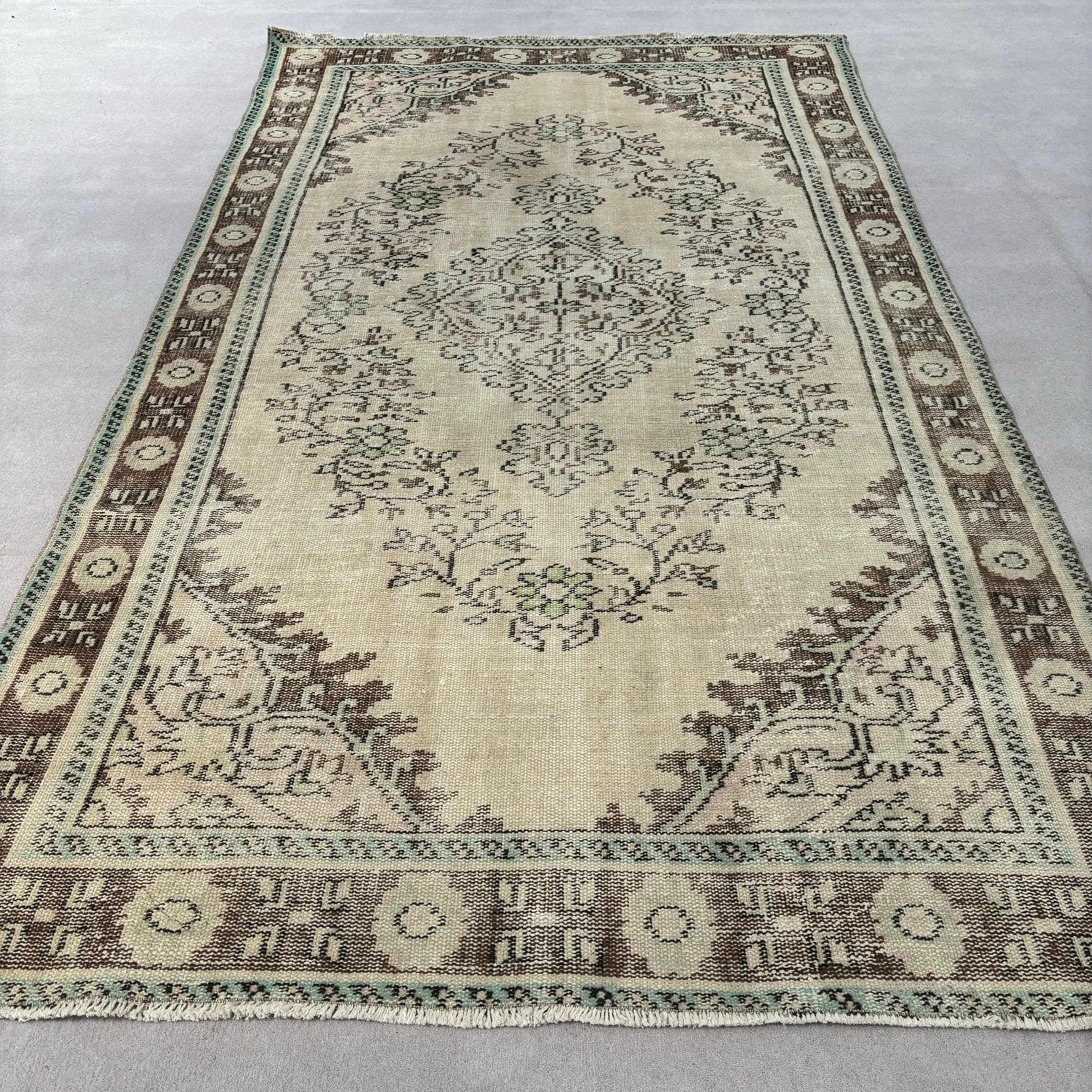 Bej Ev Dekor Halısı, 5.3x9.3 ft Büyük Halılar, Vintage Halı, Modern Halı, Oturma Odası Halıları, Büyük Vintage Halılar, Türk Halıları, Havalı Halılar