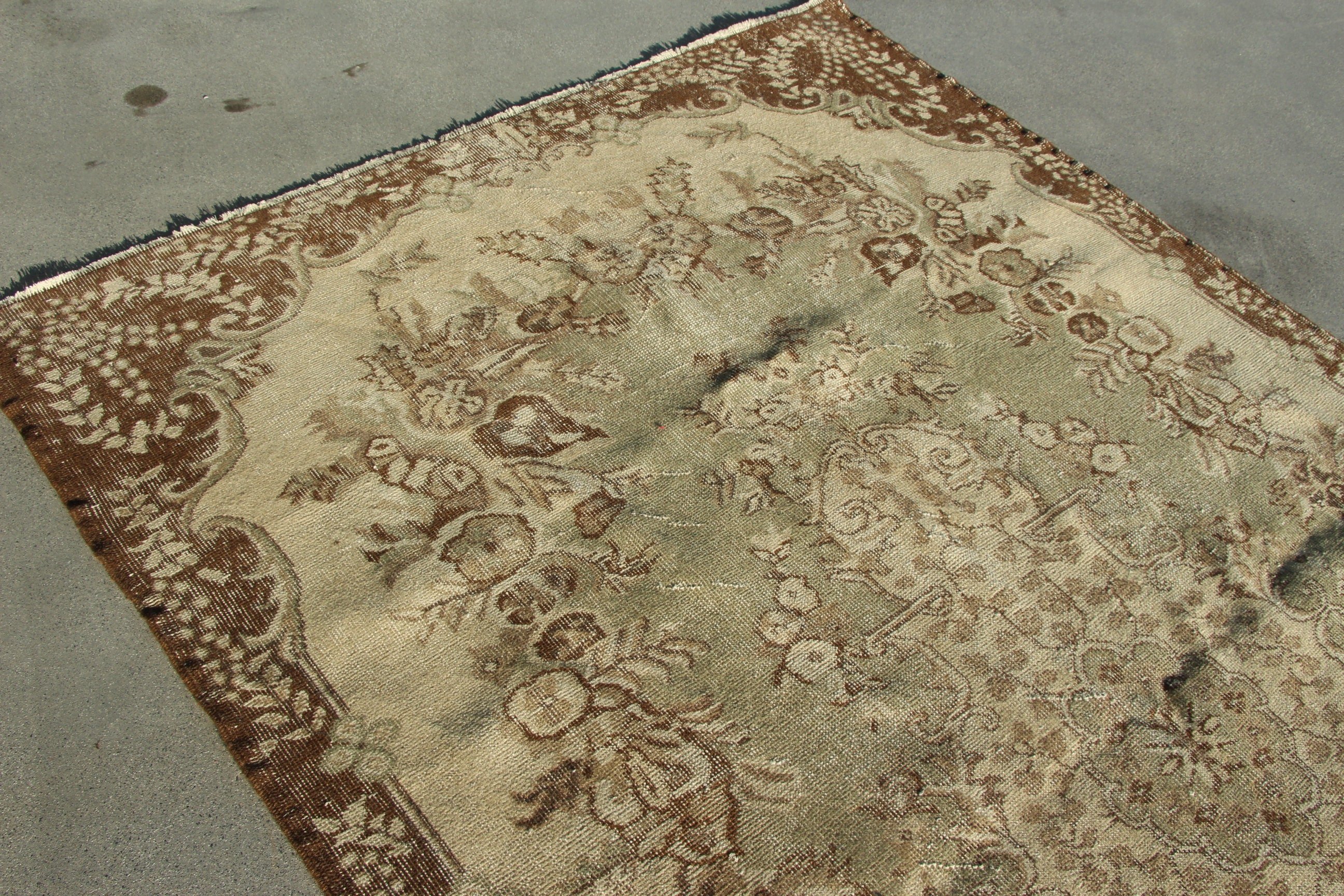 5.4x8.7 ft Büyük Halı, Türk Halısı, Salon Halısı, Kahverengi Lüks Halılar, Geometrik Halı, Yün Halı, Vintage Halı, Yer Halısı, Büyük Boho Halısı, Aztek Halısı