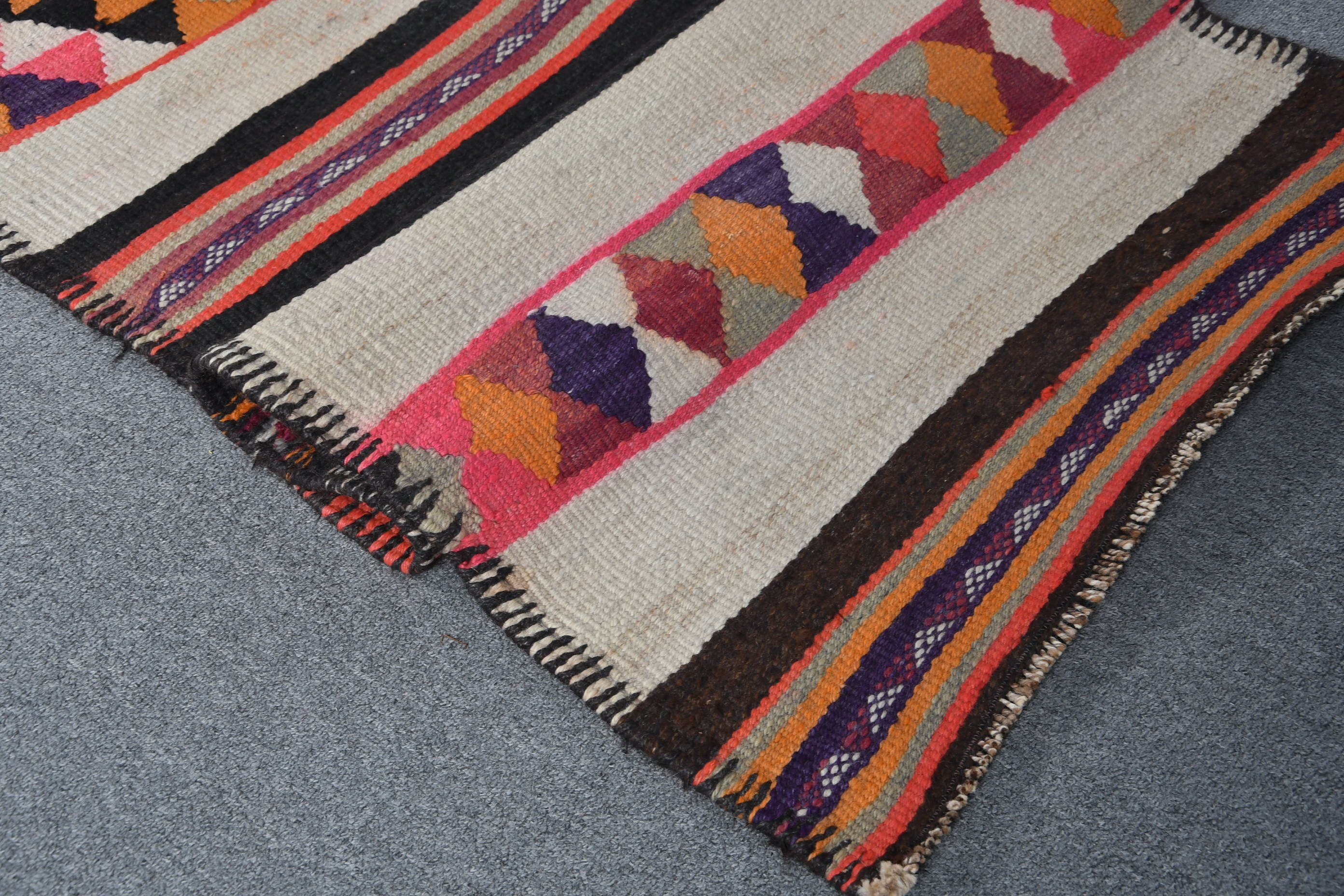 Tribal Rug, Rugs for Corridor, Pink Bedroom Rug, Turkish Rugs, Antique Rugs, Kitchen Rugs, Vintage Rug, 2.6x11 ft Runner Rug