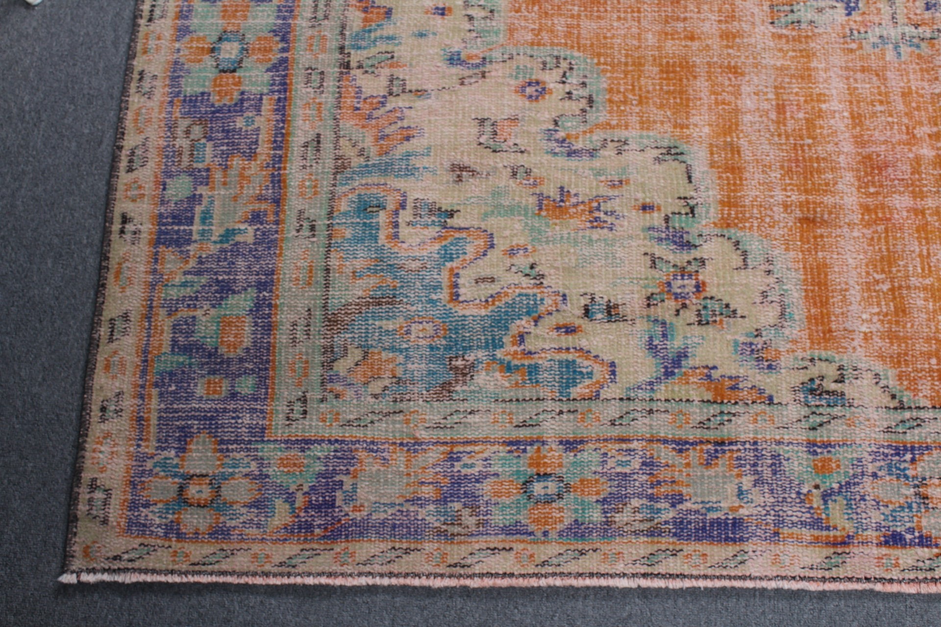 Oriental Rugs, Orange Antique Rug, Turkish Rug, Bedroom Rugs, Living Room Rug, Anatolian Rug, Vintage Rugs, Pastel Rugs, 6x9.8 ft Large Rug