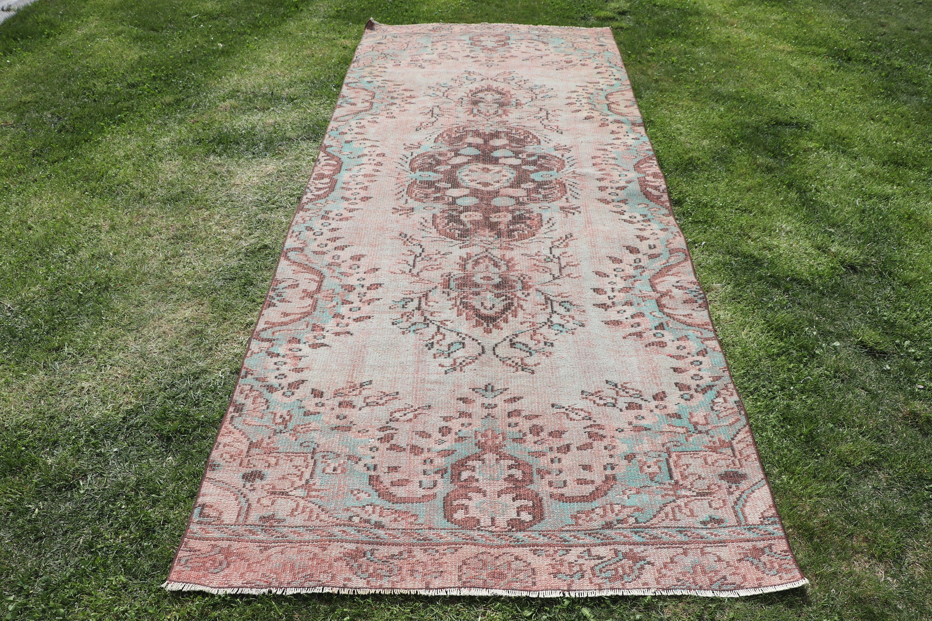 Vintage Alan Halısı, Vintage Halılar, Kahverengi Ev Dekorasyonu Halıları, El Dokuma Halı, Oryantal Halı, Türk Halısı, 4x9,8 ft Alan Halısı, Yemek Odası Halıları