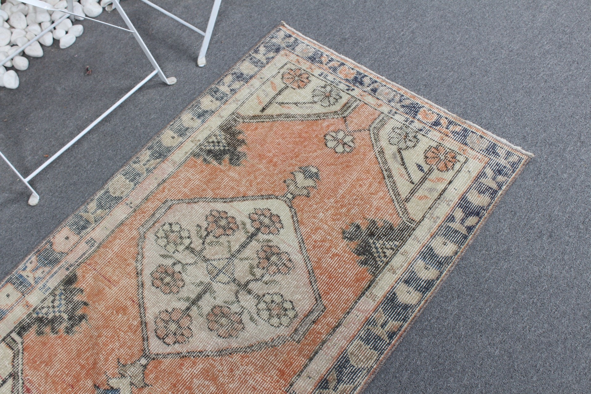 Nursery Rug, Turkish Rug, 2.4x4.5 ft Small Rugs, Orange Floor Rugs, Rugs for Door Mat, Oriental Rug, Bath Rug, Vintage Rug, Floor Rug