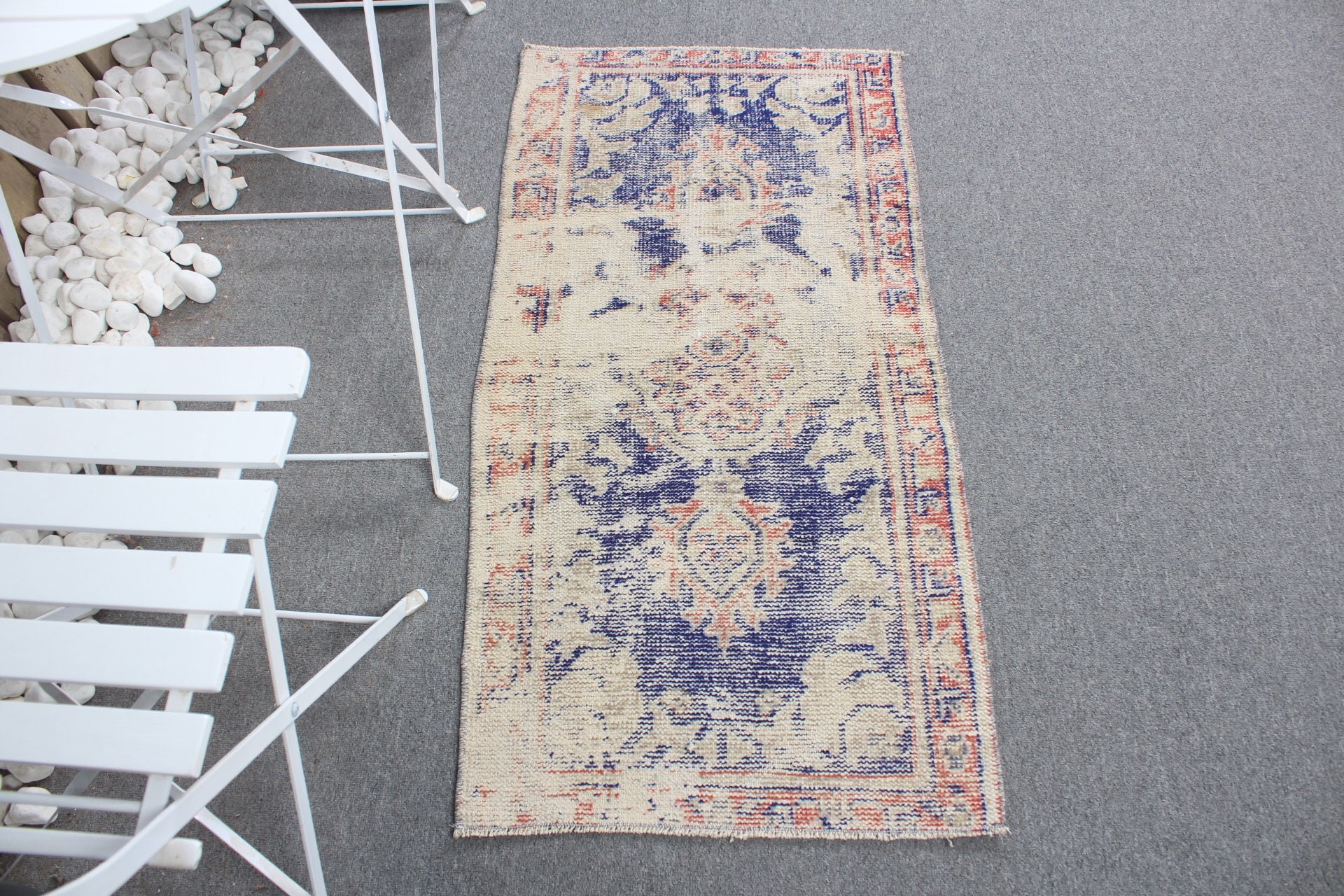 Nursery Rug, Turkish Rugs, Art Rugs, 1.9x3.8 ft Small Rugs, Vintage Rug, Blue Anatolian Rugs, Anatolian Rug, Door Mat Rug, Home Decor Rugs