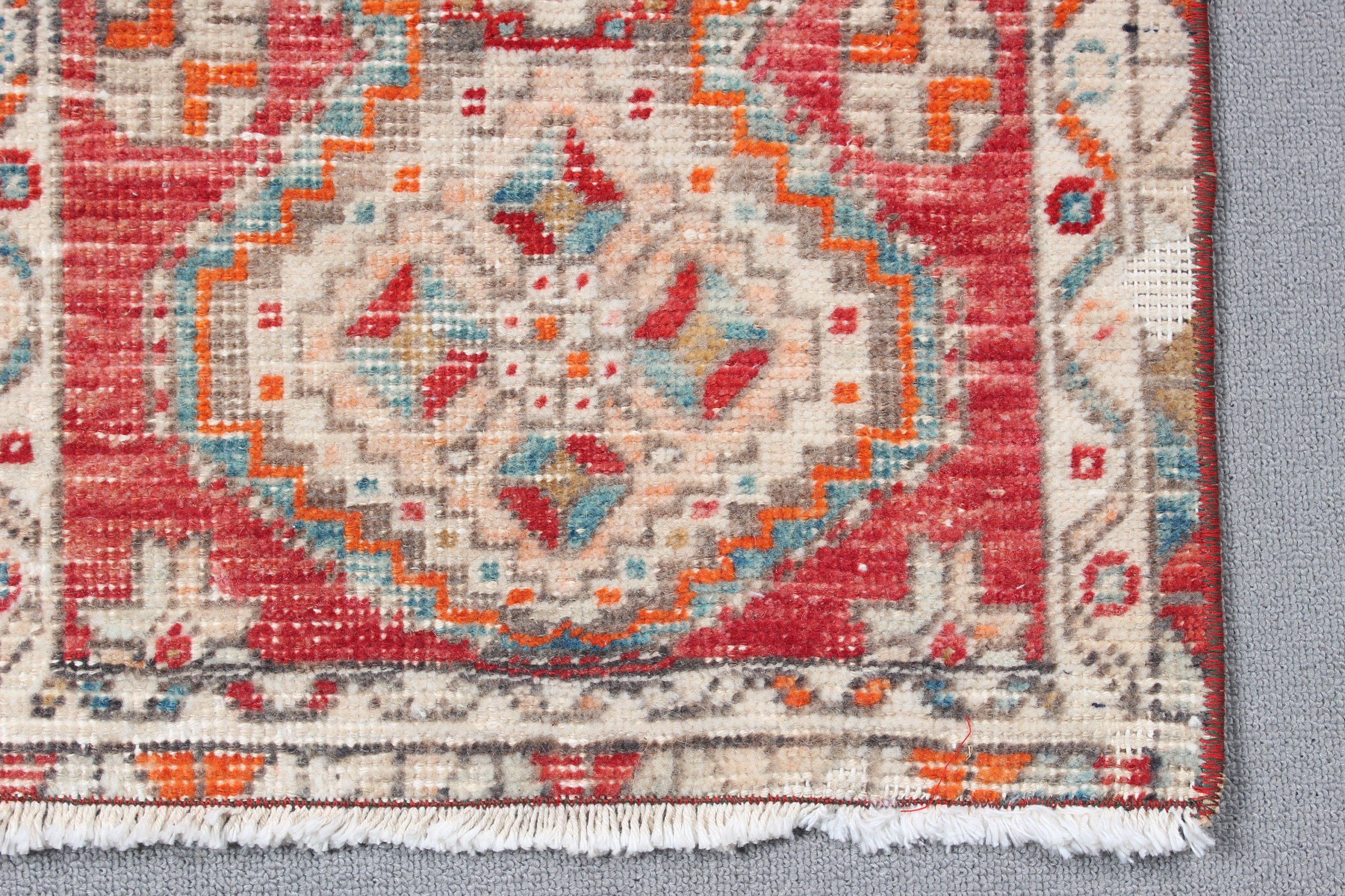 Boho Rug, Vintage Rugs, 1.5x3 ft Small Rug, Turkish Rug, Entry Rugs, Bath Rugs, Rugs for Car Mat, Wool Rug, Red Neutral Rug