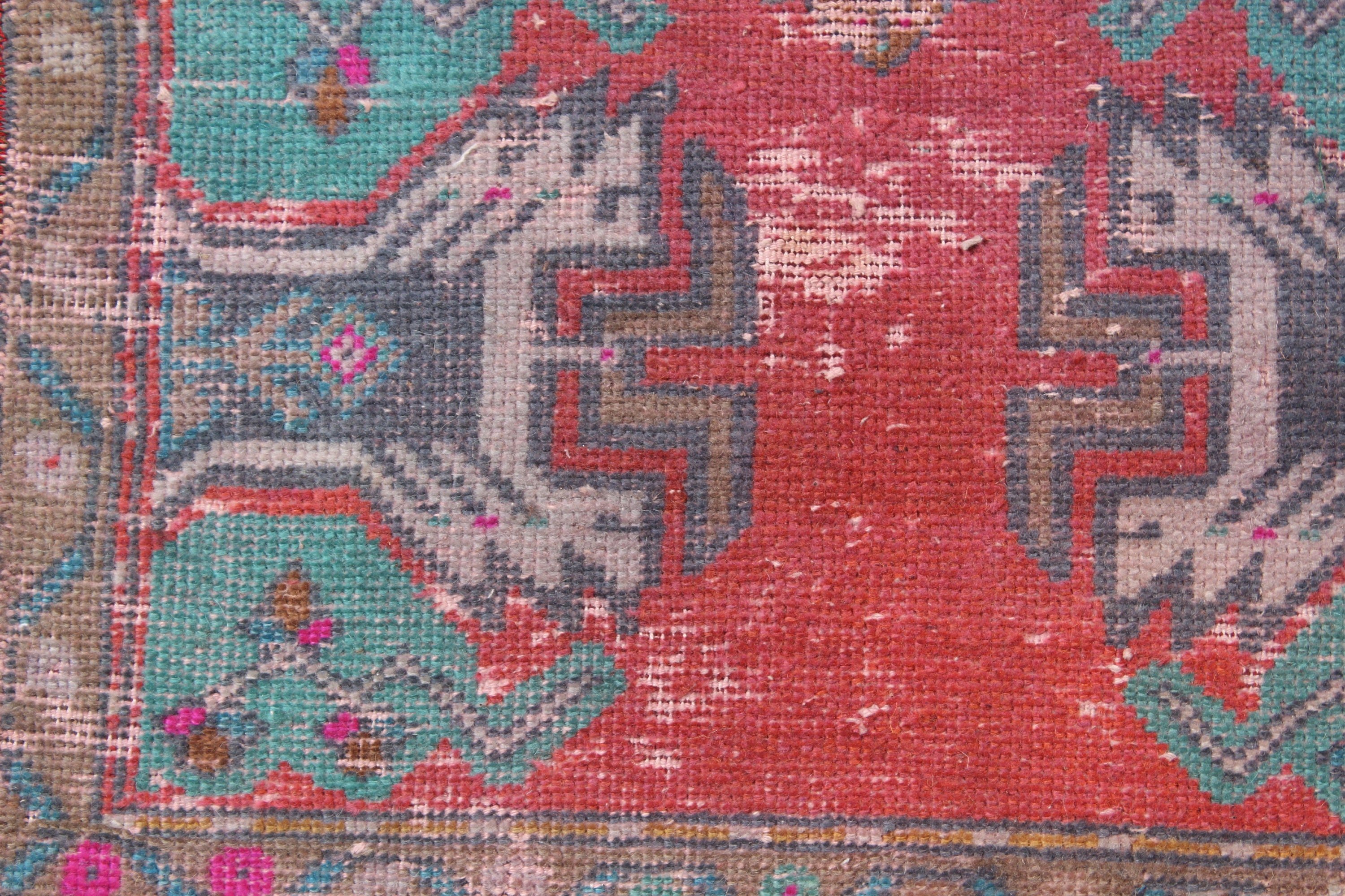 Kitchen Rugs, Red Cool Rug, Turkish Rug, Entry Rug, 1.7x3.3 ft Small Rugs, Neutral Rug, Vintage Rugs, Oushak Rugs, Rugs for Kitchen