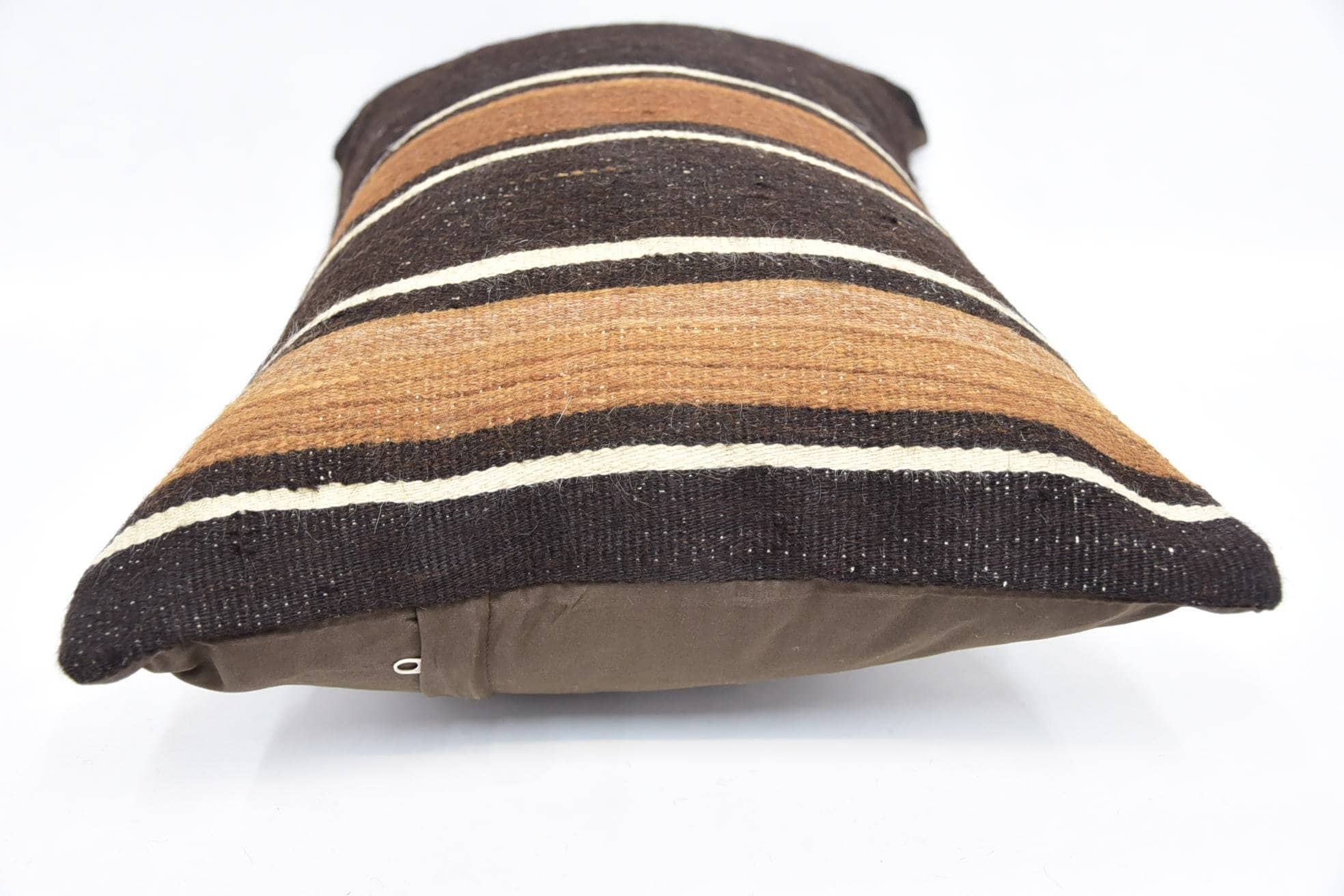 Boho Pillow Sham Cover, Turkish Pillow, Vintage Kilim Pillow, Boho Throw Pillow Cover, Muted Pillow, 16"x24" Brown Pillow Sham