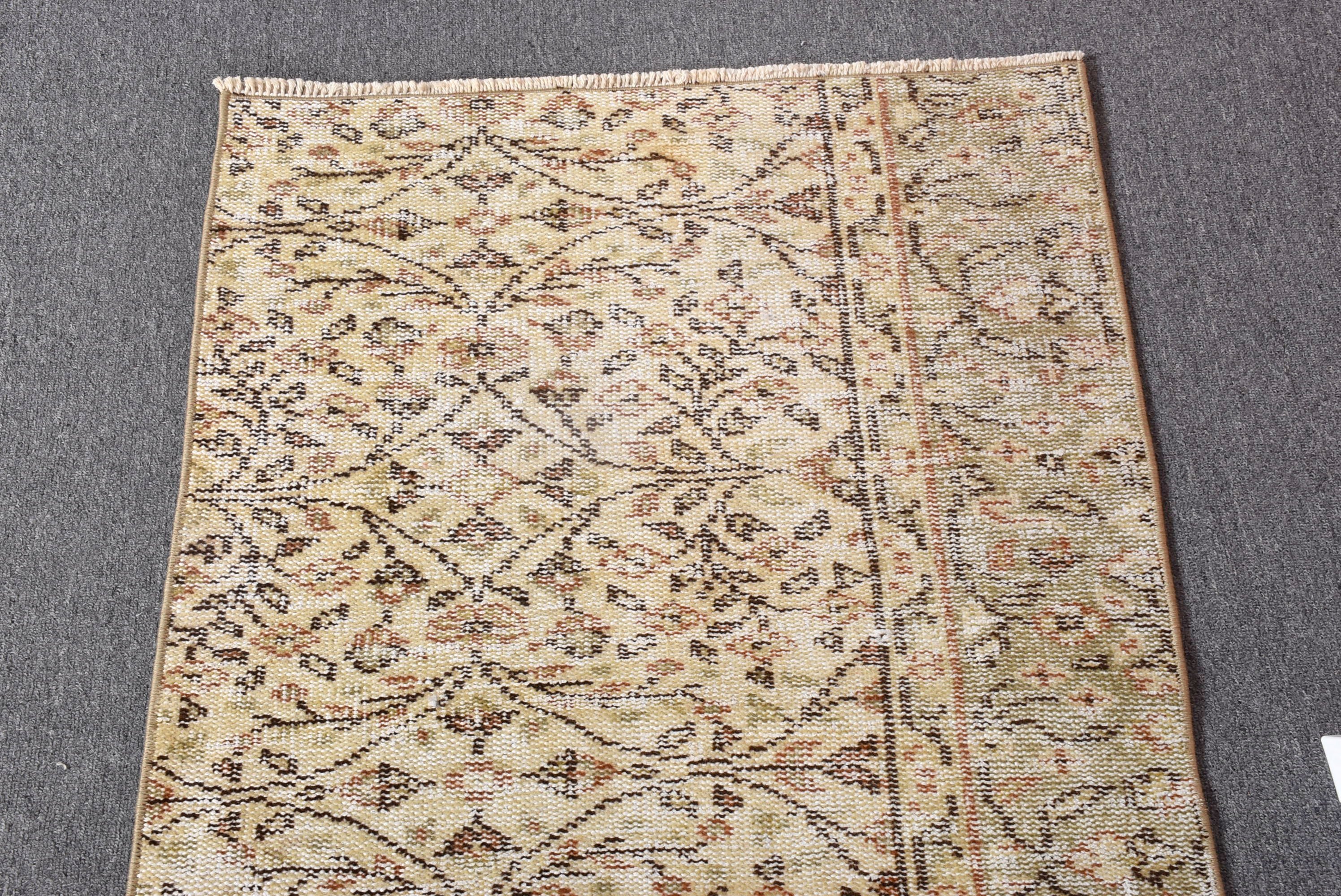 Turkish Rug, Oushak Rug, Long Runner Rugs, Hallway Rugs, Moroccan Rugs, Boho Rugs, Vintage Rugs, Beige  2.3x6.7 ft Runner Rug