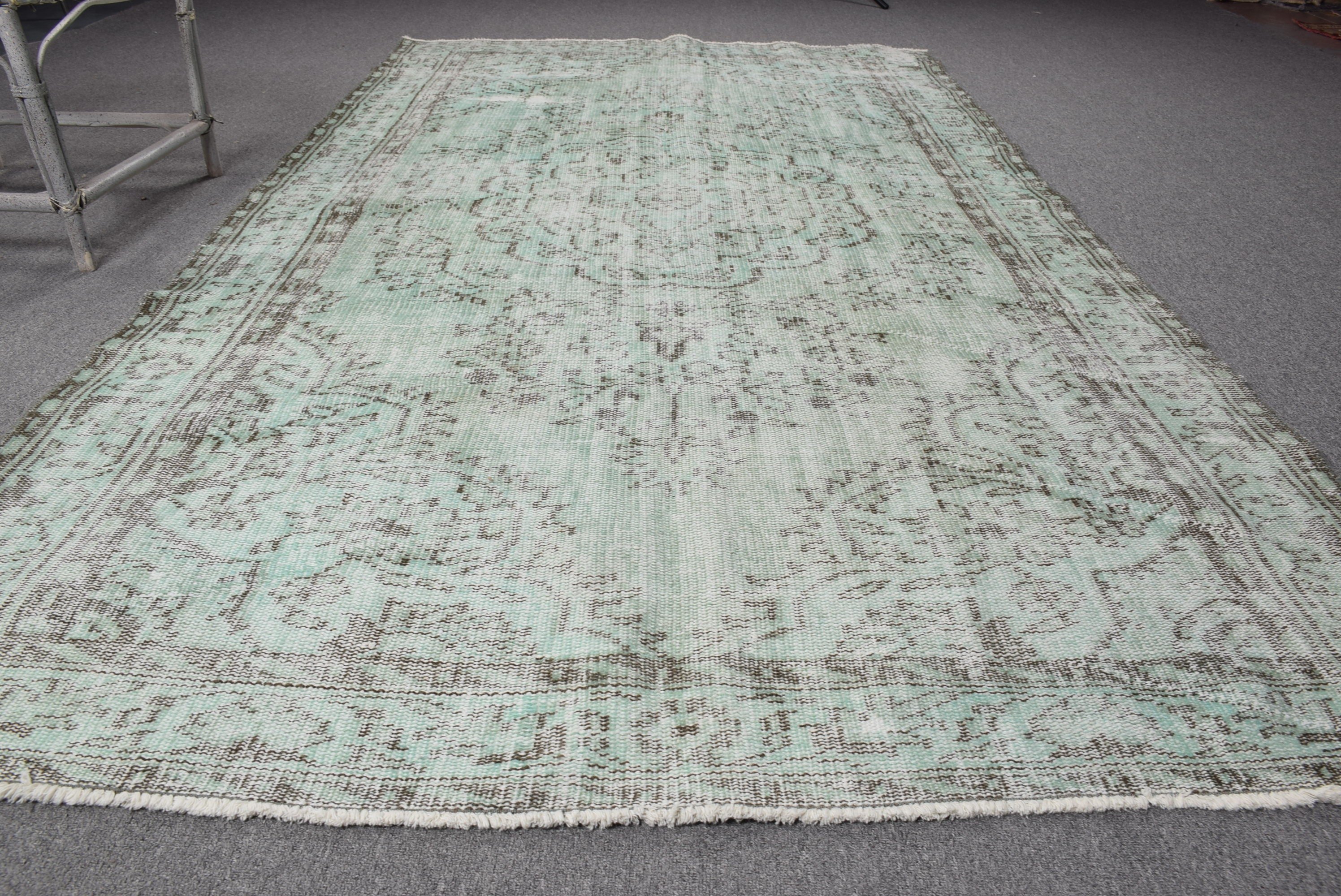 Wool Rugs, Dining Room Rug, 5x8.7 ft Large Rug, Green Cool Rug, Vintage Rugs, Turkish Rug, Living Room Rugs, Kitchen Rugs, Nomadic Rugs