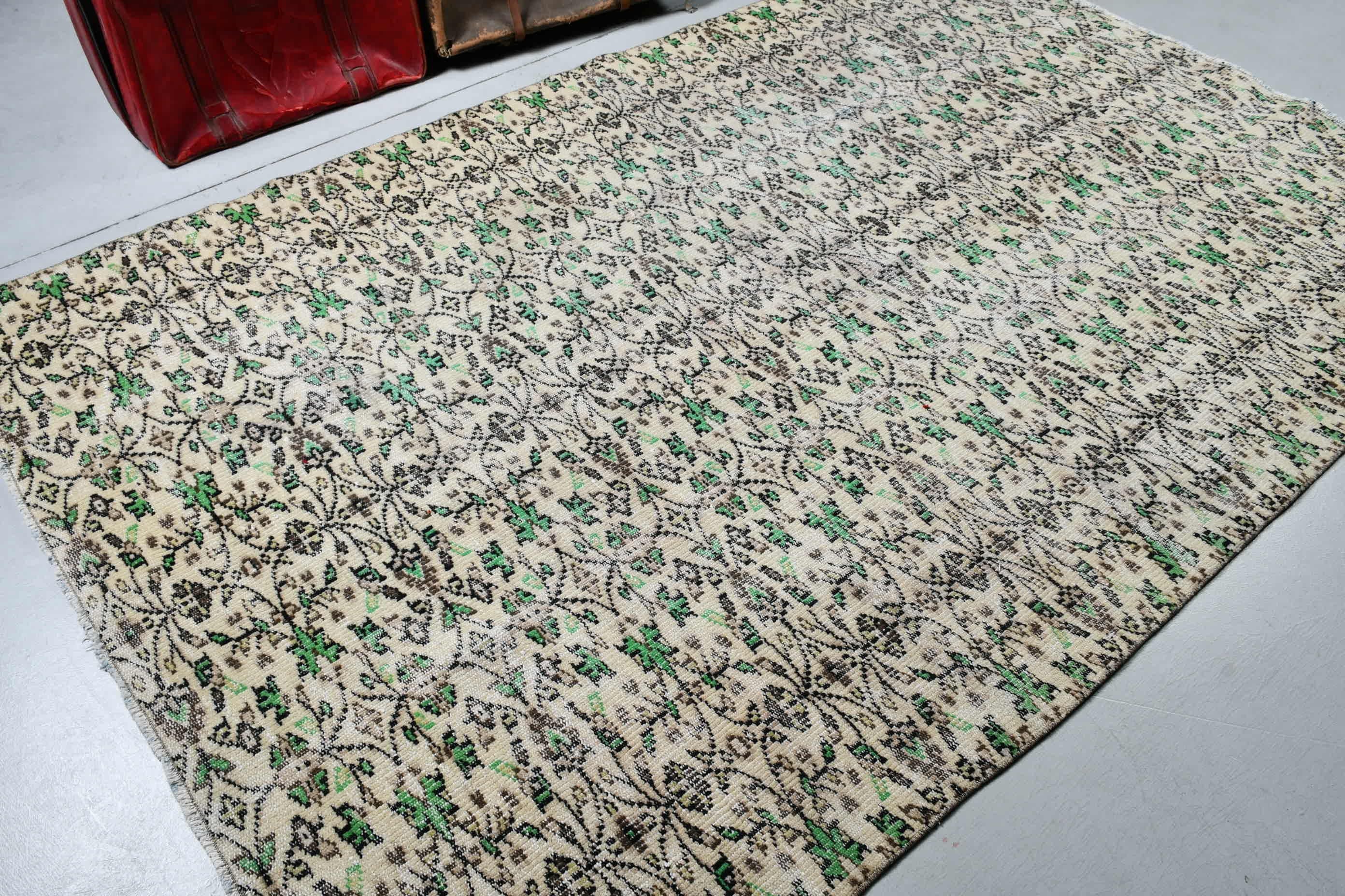 Oturma Odası Halıları, Türk Halısı, Antika Halılar, Eski Halı, Yer Halısı, Vintage Halılar, 5.8x8.9 ft Büyük Halılar, Bej Antika Halı, Yatak Odası Halısı