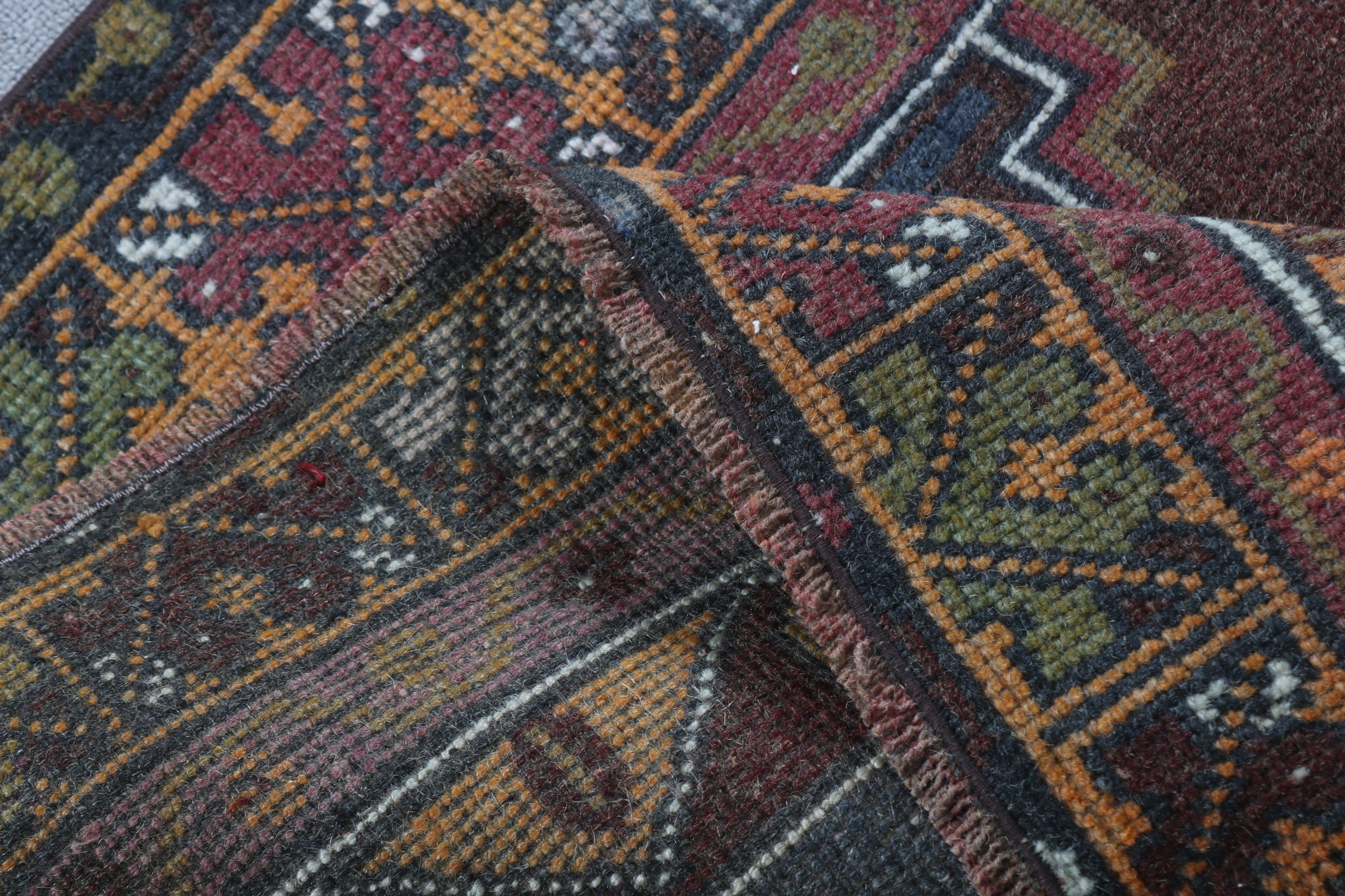 Turkish Rugs, Entryway Rug Rugs, Brown Floor Rug, Rugs for Bedroom, Vintage Rug, Kitchen Rugs, 3x5.1 ft Accent Rug, Entry Rug, Wool Rug