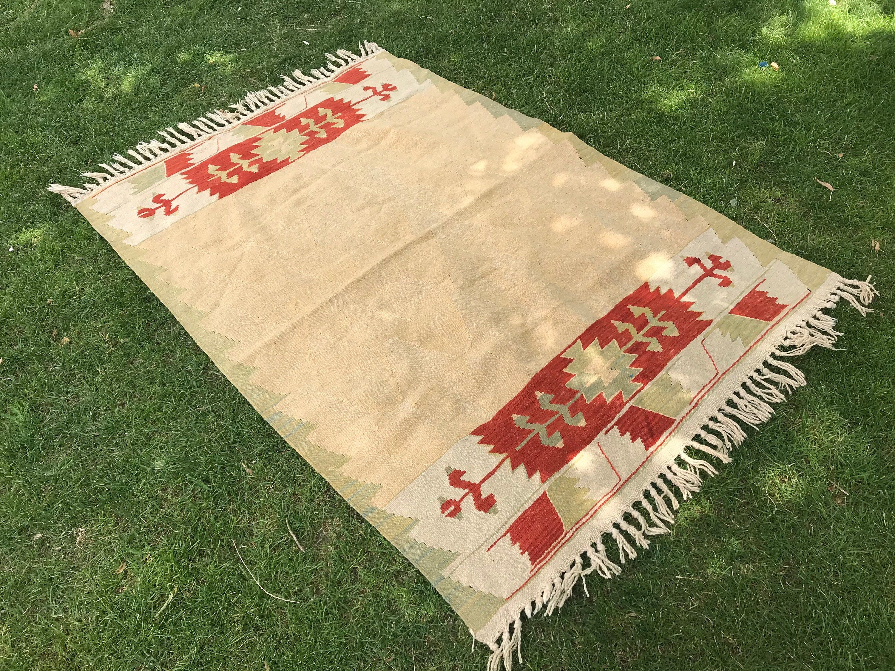 Türk Halısı, Bej Fas Halıları, Organik Halılar, Oushak Halıları, 3,9x5,5 ft Accent Halıları, Kilim, Vintage Halı, Havalı Halılar, Giriş Halısı, Mutfak Halıları