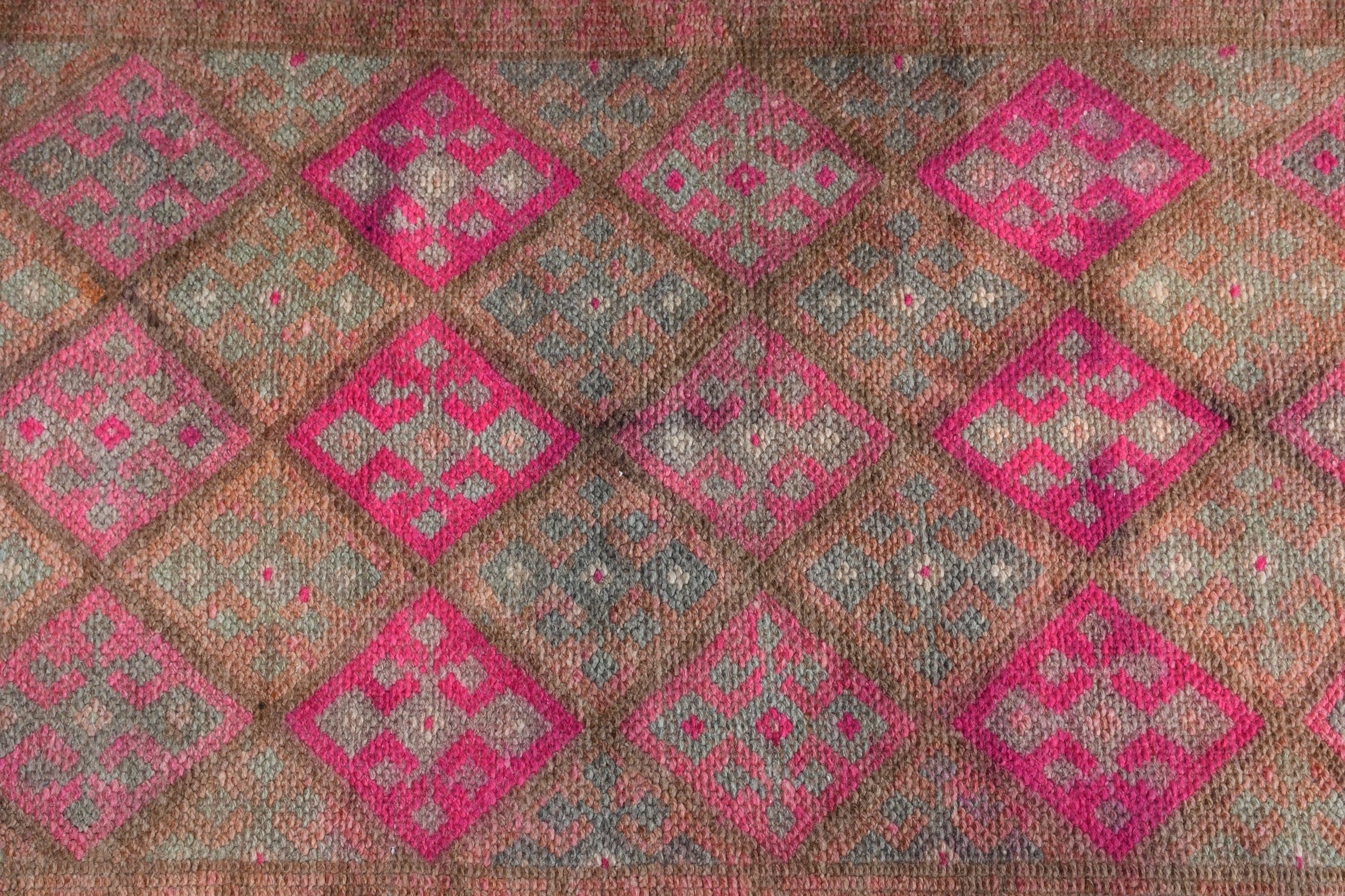 Oriental Rug, Stair Rug, Bedroom Rugs, Vintage Rugs, Brown  2.6x10.7 ft Runner Rug, Turkish Rug, Kitchen Rugs, Dorm Rugs