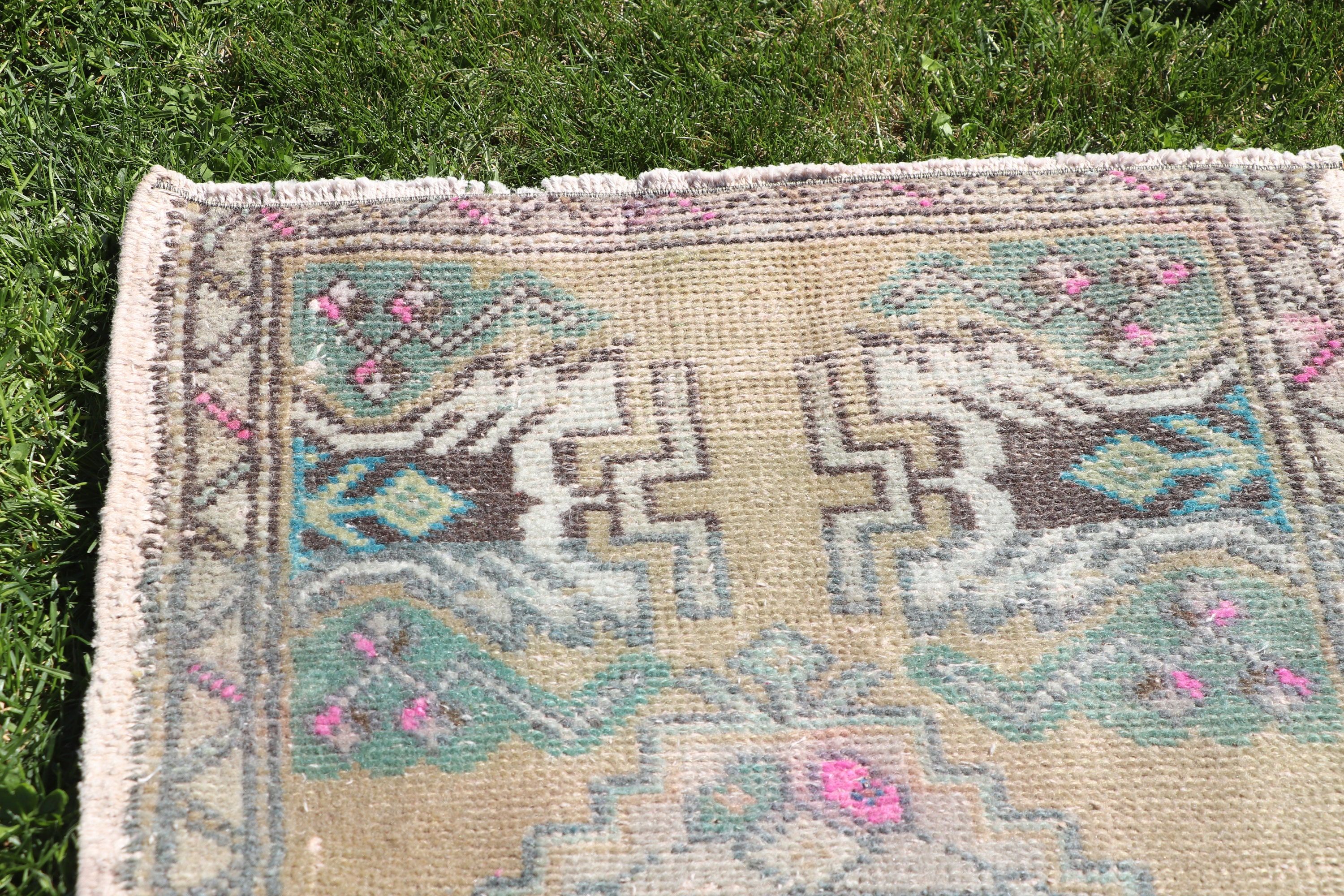 1.6x2.7 ft Small Rug, Vintage Rug, Turkish Rugs, Orange Floor Rug, Office Rugs, Kitchen Rugs, Modern Rug, Small Vintage Rugs