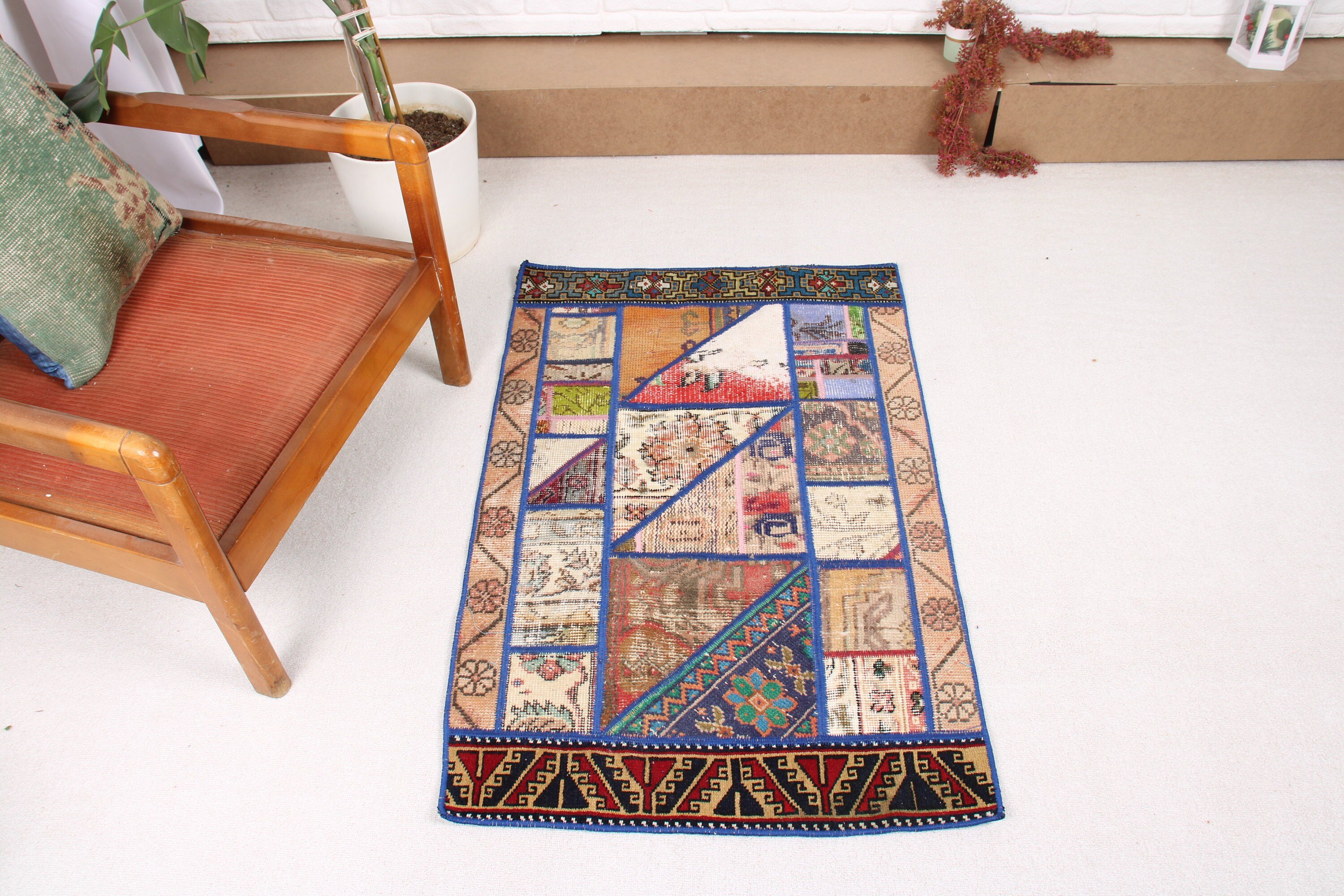 2.3x3.6 ft Small Rug, Kitchen Rugs, Small Area Rug, Turkish Rug, Statement Rug, Vintage Rugs, Beige Flatweave Rugs