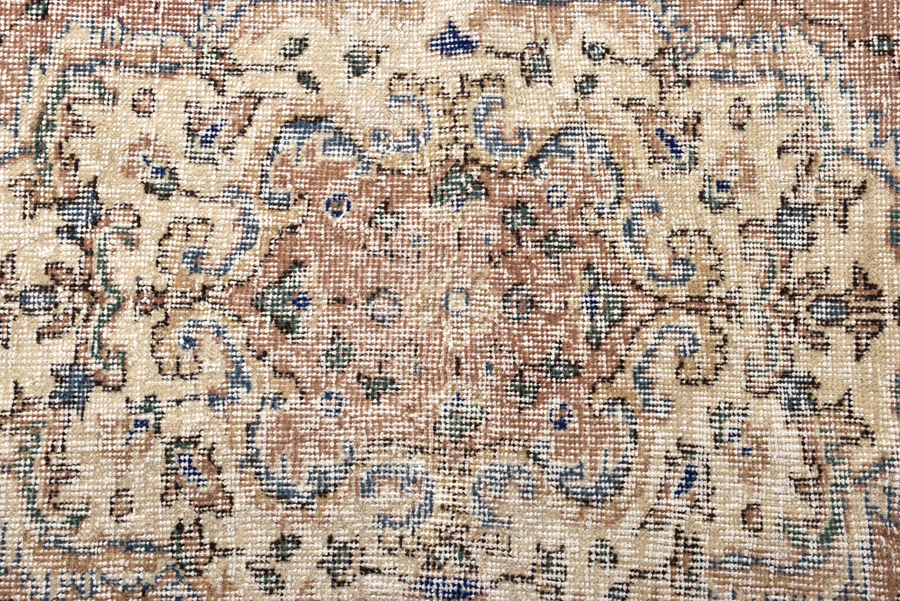 3,5x6,2 ft Accent Halılar, Vintage Halı, Boho Vurgulu Halılar, Ev Dekorasyonu Halıları, Türk Halıları, Giriş Halıları, Kahverengi El Dokuma Halılar, Oushak Halı