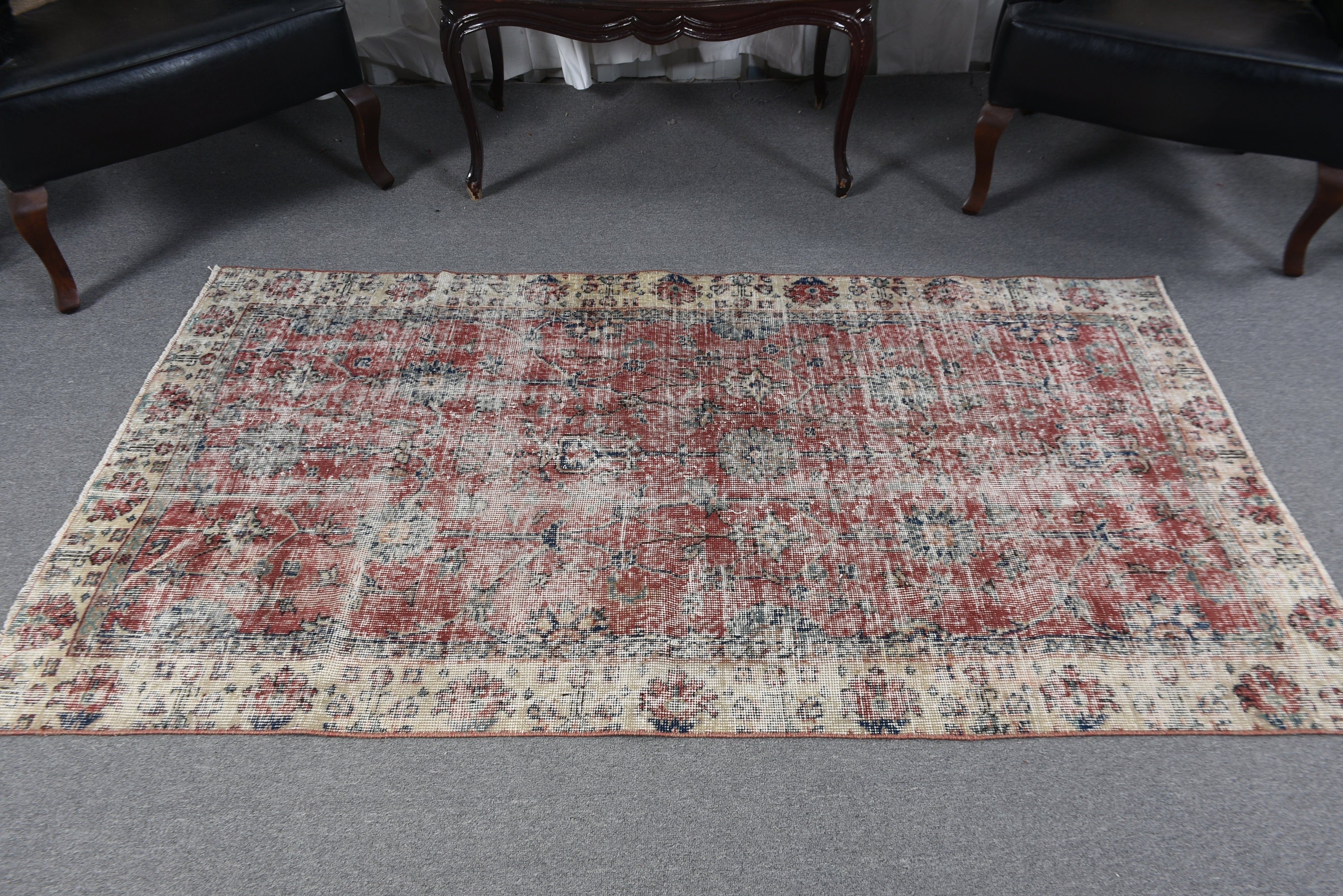 Neutral Rugs, Red Oriental Rugs, Nursery Rug, Vintage Rugs, Bedroom Rug, Turkish Rug, 3.4x6.3 ft Accent Rugs, Ethnic Rug, Kitchen Rug