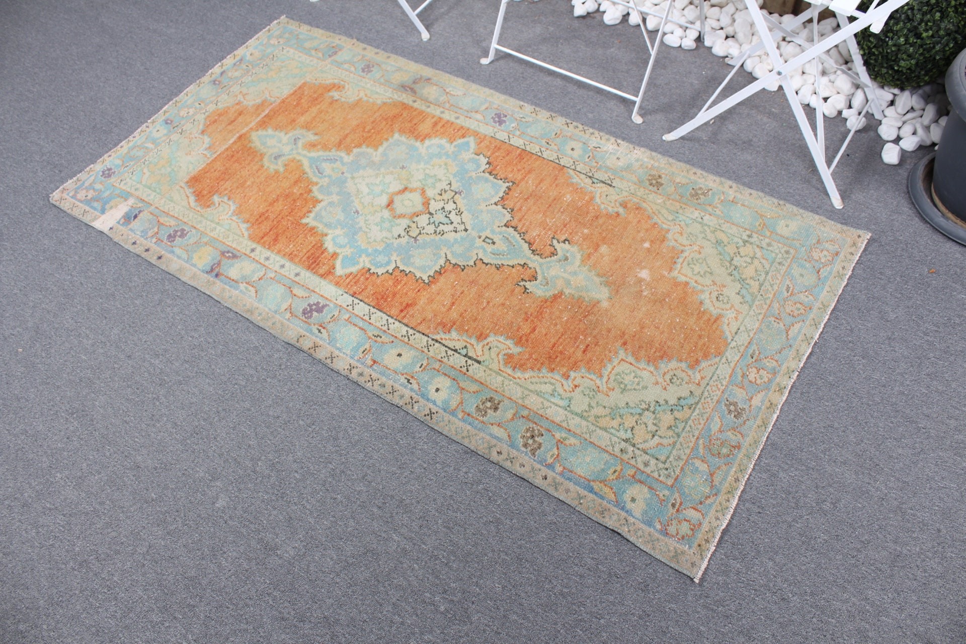 2.9x5.5 ft Accent Rugs, Orange Kitchen Rugs, Nursery Rug, Turkish Rugs, Entry Rug, Cute Rugs, Vintage Rug, Moroccan Rug, Oriental Rug