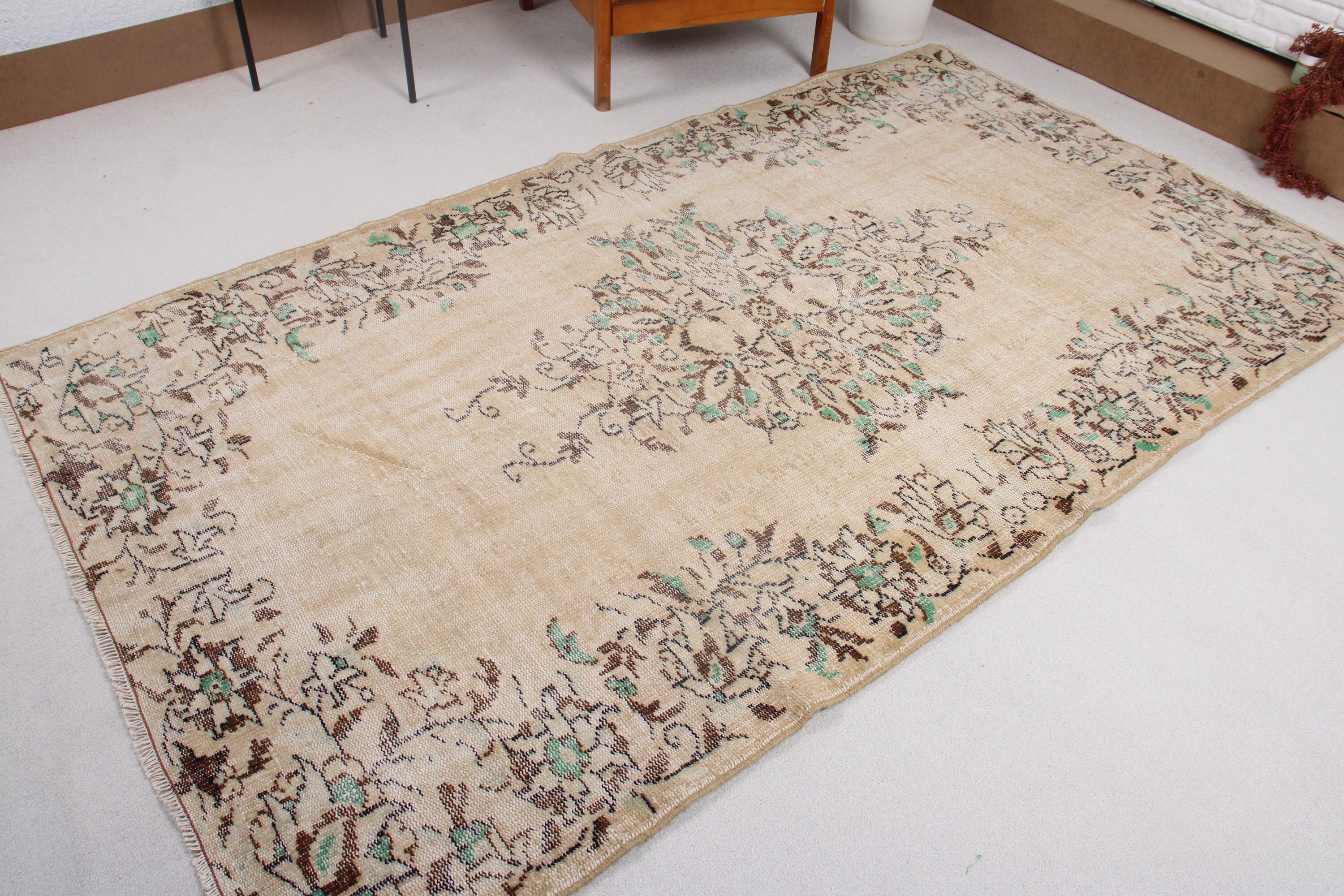 Bedroom Rug, Vintage Rug, Nomadic Rug, Anatolian Rug, Floor Rug, 5.1x8.6 ft Large Rug, Living Room Rug, Turkish Rug, Beige Antique Rug