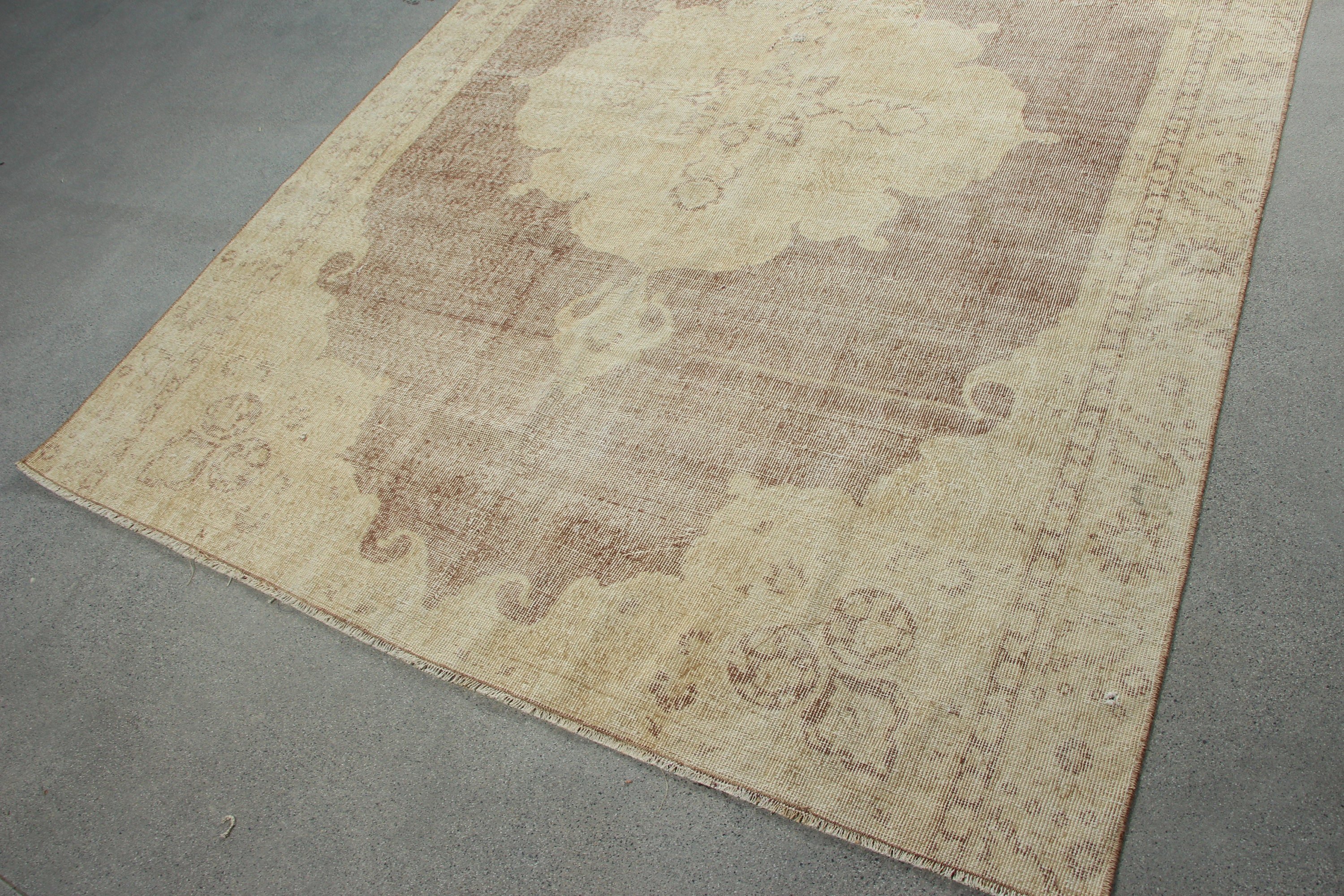 Brown Bedroom Rug, Home Decor Rug, Decorative Rug, Salon Rugs, Vintage Rugs, 6.1x7.7 ft Large Rug, Dining Room Rugs, Floor Rug, Turkish Rug