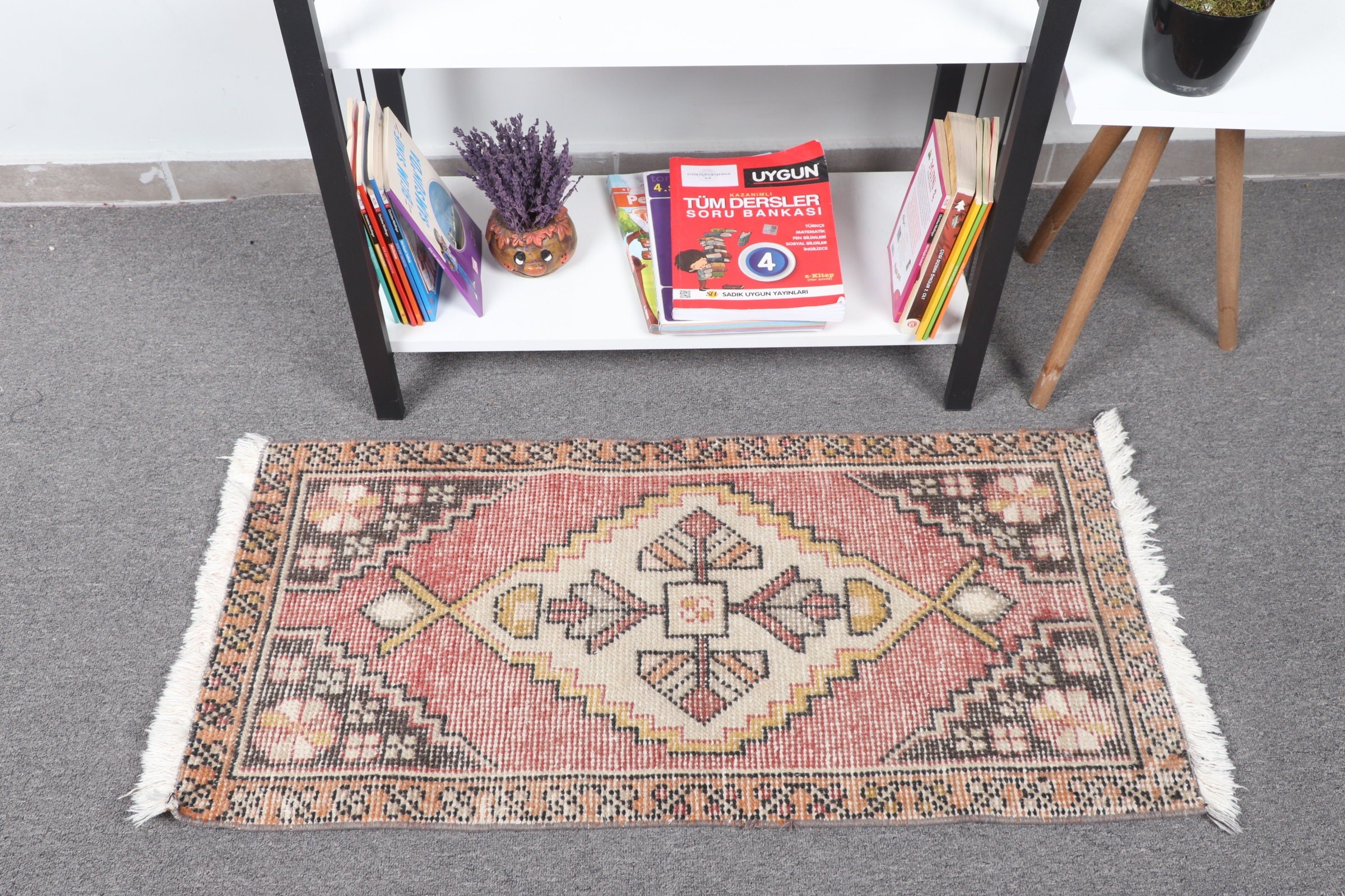 Bathroom Rug, Red Wool Rugs, Wall Hanging Rug, Rugs for Nursery, 1.6x3.2 ft Small Rugs, Wool Rugs, Turkish Rug, Vintage Rug, Kitchen Rug