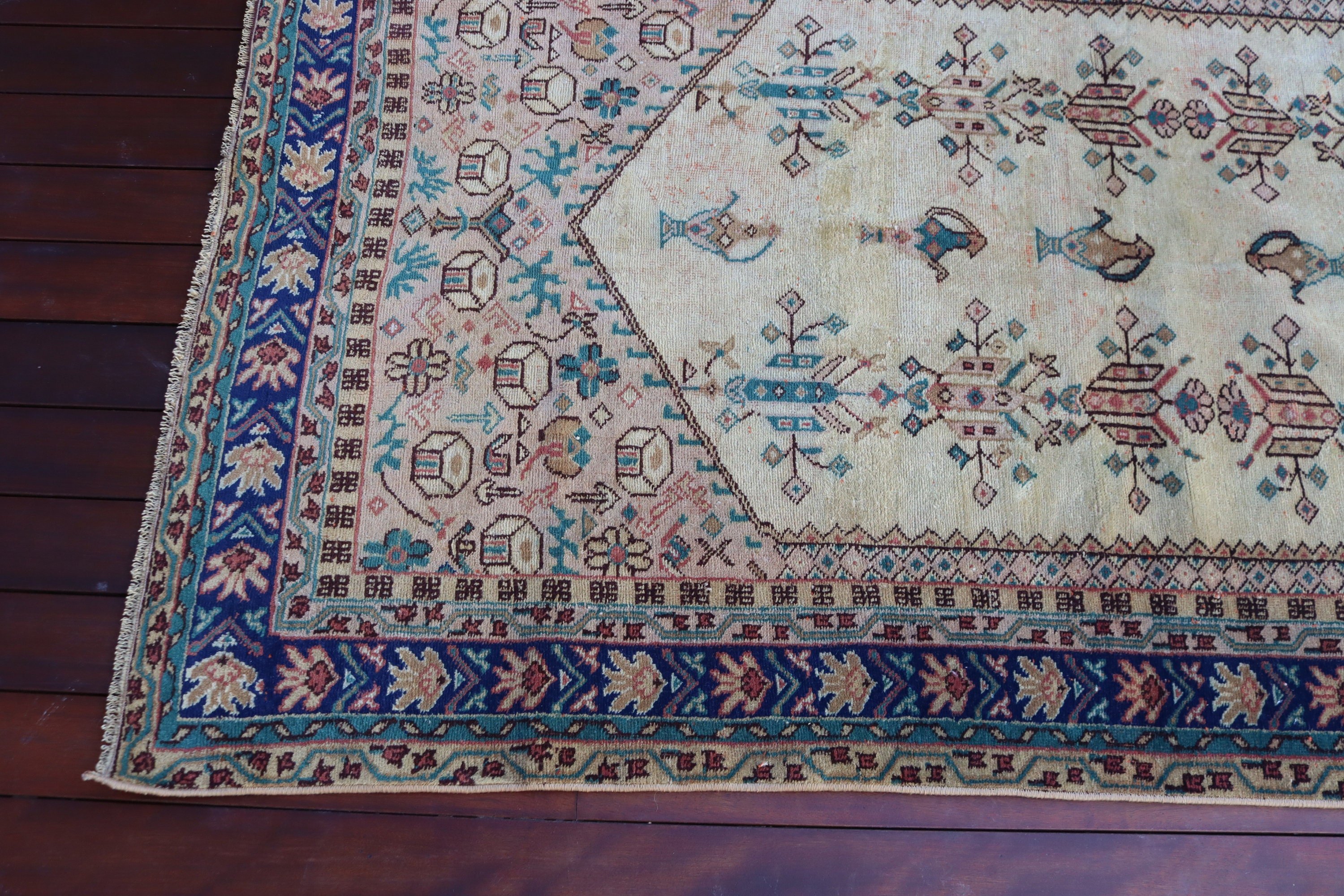 Geometrik Halılar, Oturma Odası Halısı, 3.7x6.6 ft Alan Halıları, Ev Dekorasyonu Halıları, Vintage Halılar, Bej Geometrik Halı, Türk Halısı, Yatak Odası Halısı