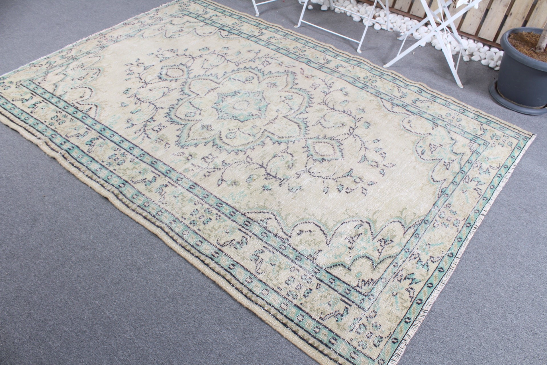 Rugs for Nursery, Beige Bedroom Rugs, Turkey Rugs, Turkish Rug, 5.2x7.6 ft Area Rug, Vintage Rugs, Oushak Rugs, Kitchen Rug