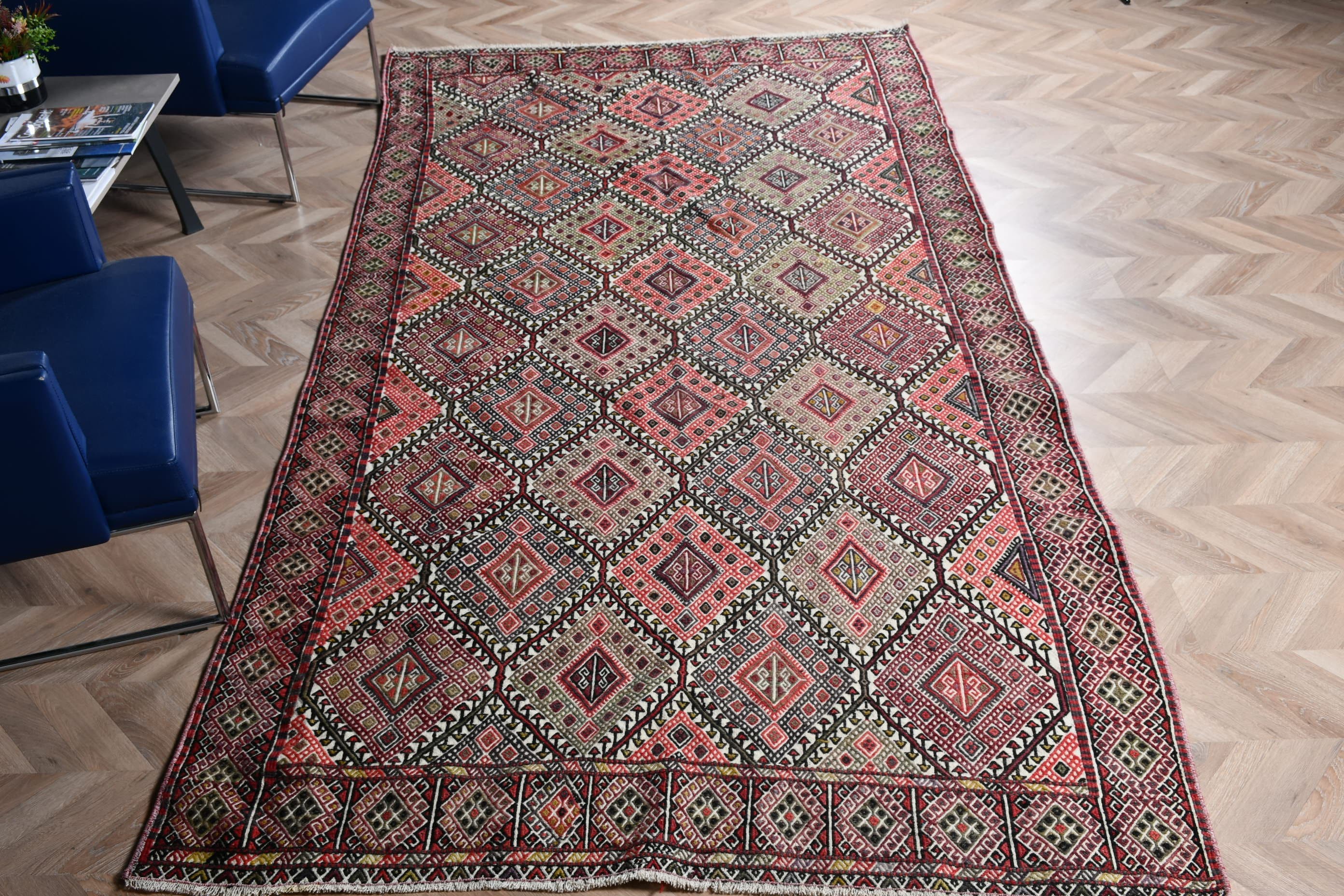 Oturma Odası Halısı, Vintage Halı, Türk Halısı, Salon Halısı, Fas Halısı, Bej Yatak Odası Halısı, Kilim, 5.2x10.7 ft Büyük Halılar