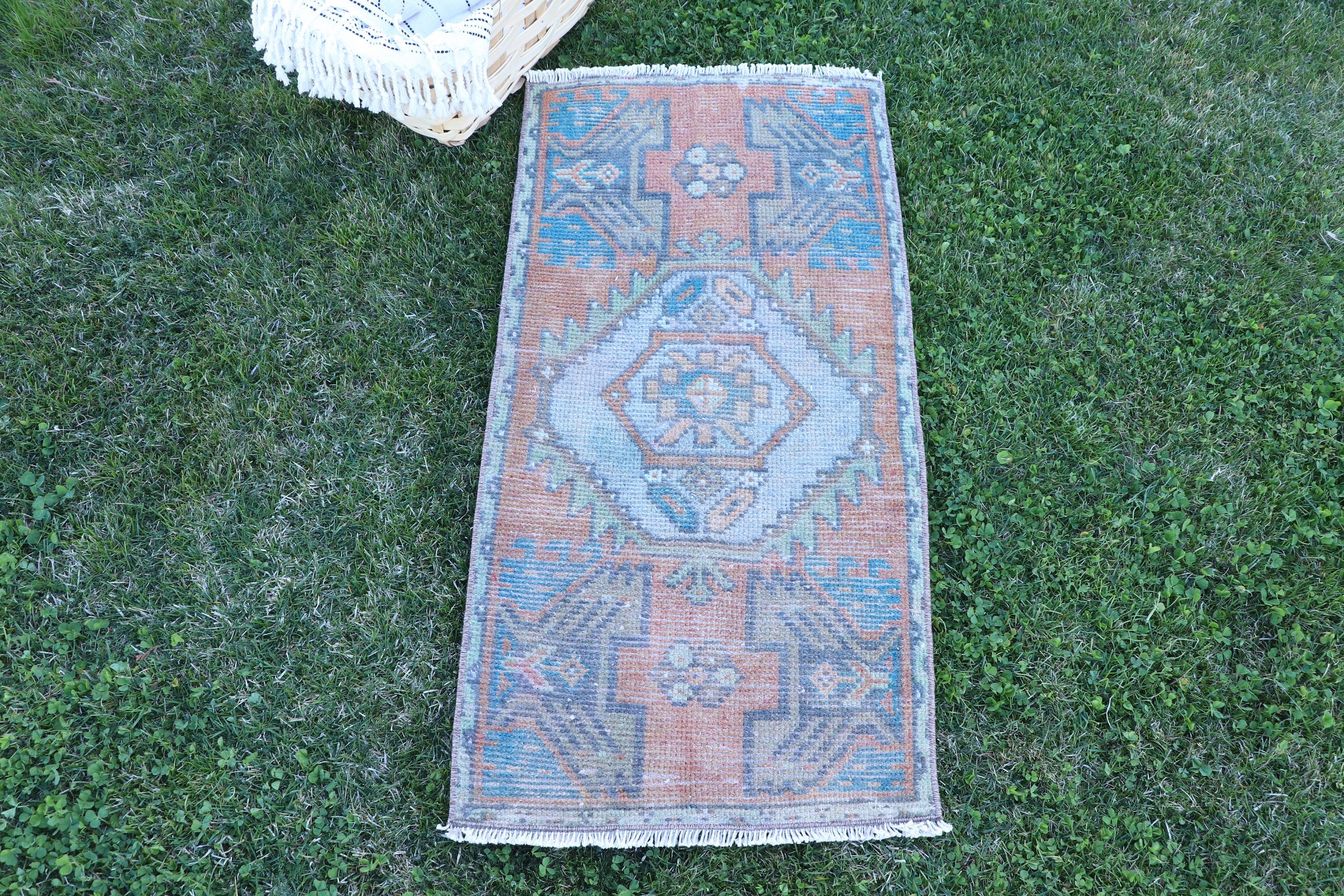 1.5x3 ft Small Rugs, Turkish Rug, Floor Rugs, Car Mat Rugs, Orange Kitchen Rug, Vintage Rugs, Flatweave Rug, Modern Rug, Small Vintage Rug