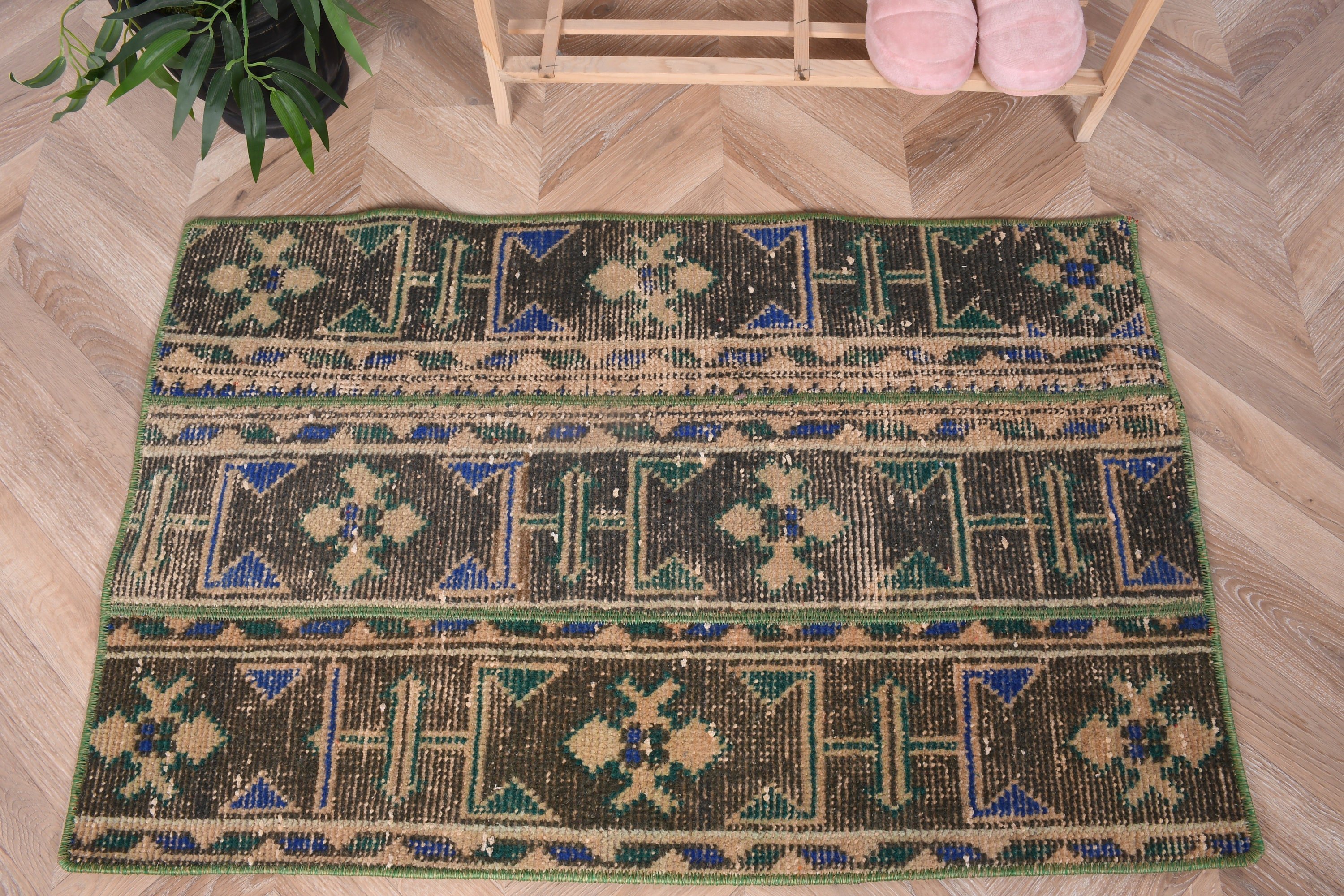 Vintage Halı, Soğuk Halı, Araba Paspas Halıları, 2,1x3,2 ft Küçük Halı, Türk Halısı, Mutfak Halıları, Kahverengi Fas Halıları, Çocuk Halısı