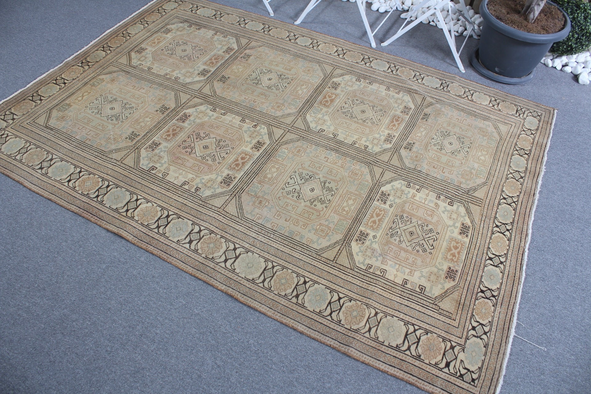 4.9x7 ft Area Rug, Living Room Rug, Bedroom Rugs, Brown Anatolian Rugs, Nursery Rug, Nomadic Rug, Vintage Rugs, Turkish Rugs