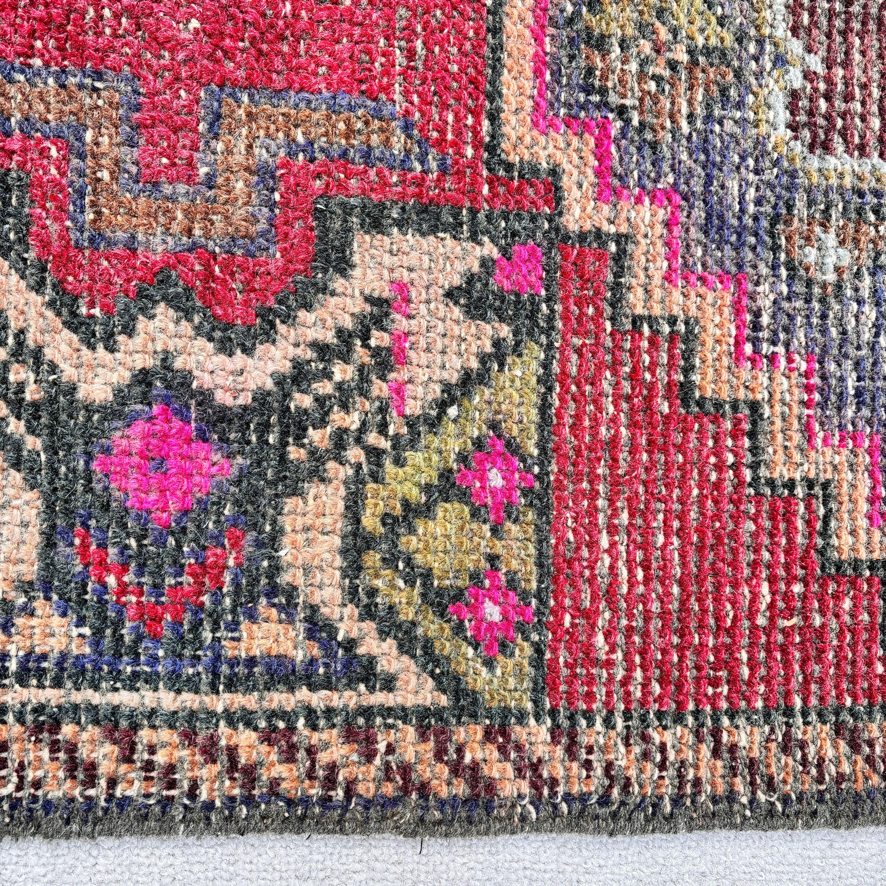 Turkish Rug, Geometric Rug, 1.8x3.1 ft Small Rug, Ethnic Rug, Small Vintage Rugs, Red Luxury Rug, Vintage Rug, Handwoven Rugs, Nursery Rug