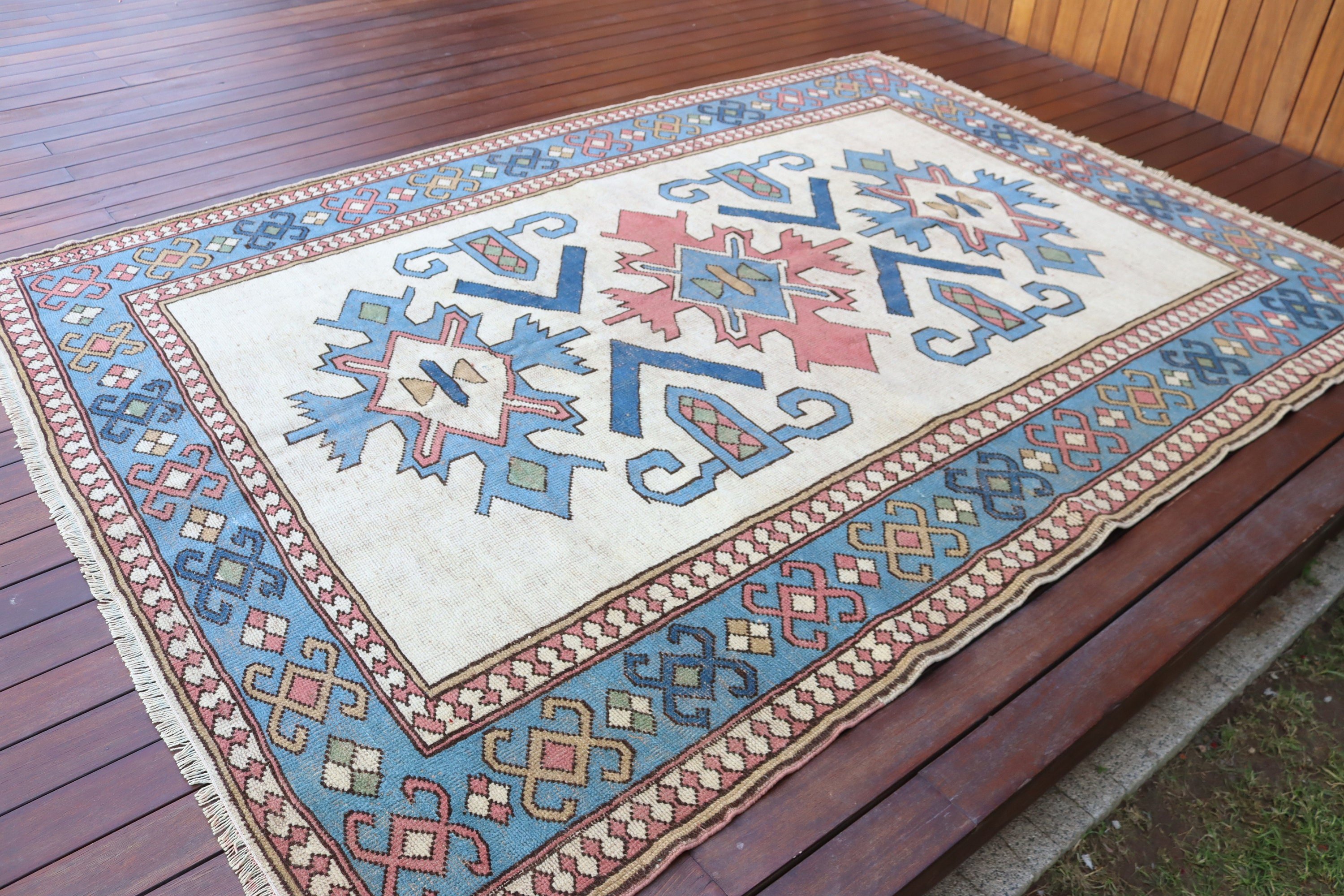 Türk Halıları, 6x8,3 ft Büyük Halılar, Salon Halıları, Büyük Boho Halısı, Fas Halıları, Geometrik Halı, Bej Boho Halısı, Vintage Halı, Yatak Odası Halısı