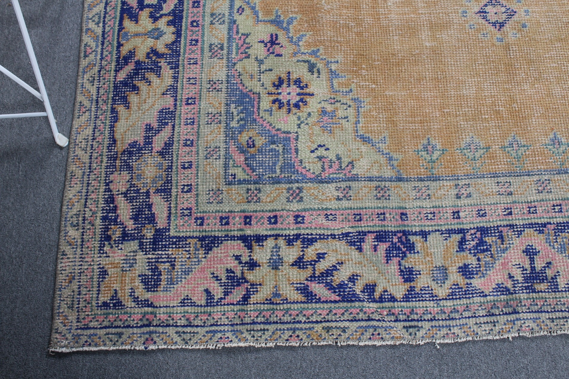 Turuncu Yün Halı, Türk Halısı, 6.2x8.4 ft Büyük Halı, Oturma Odası Halıları, Yatak Odası Halısı, Yün Halıları, Vintage Halılar, Organik Halı