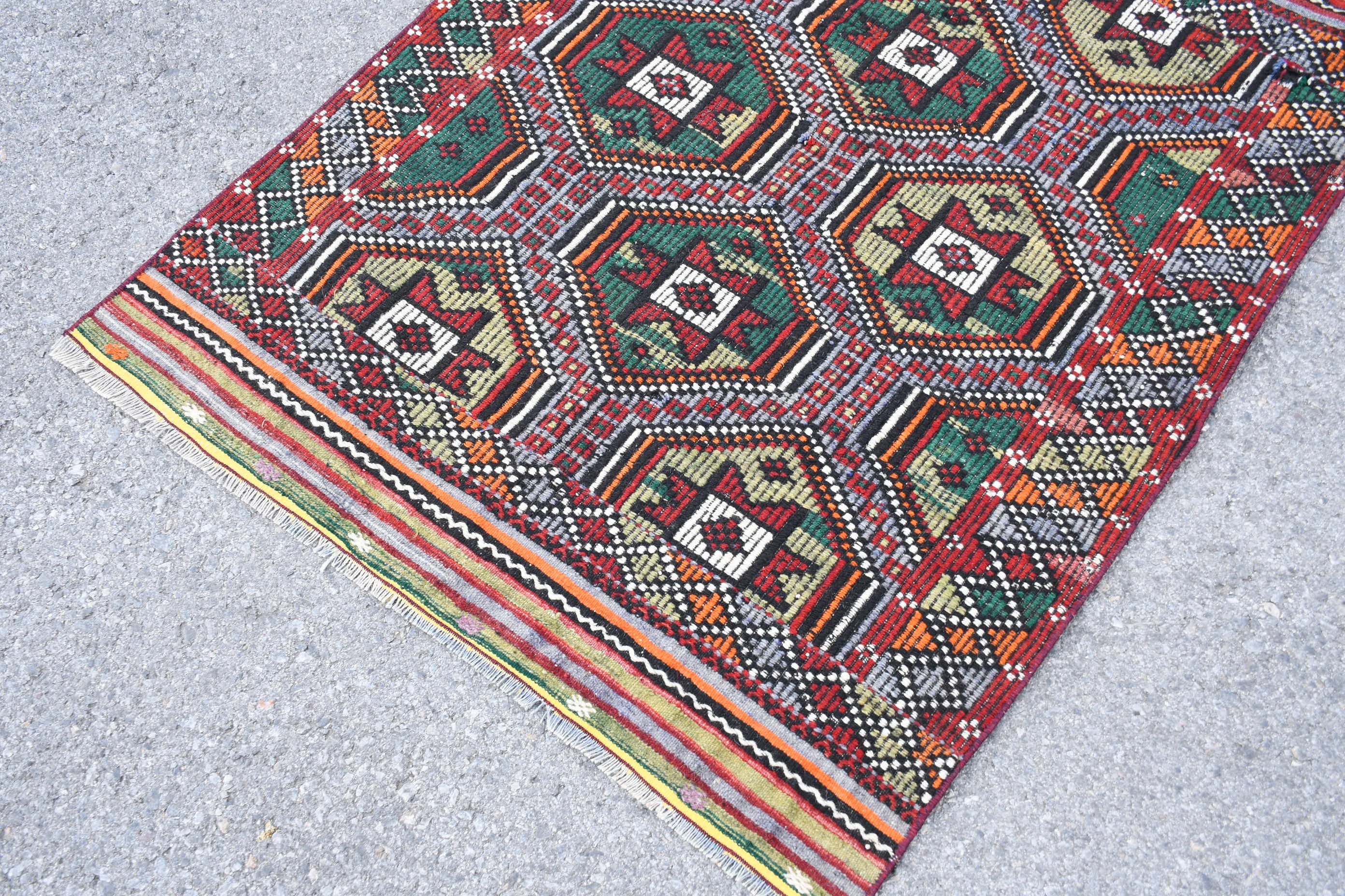 Red Moroccan Rug, Kitchen Rug, Bedroom Rug, Kilim, Vintage Rugs, 3.6x4.8 ft Accent Rug, Turkish Rug, Antique Rugs, Moroccan Rug, Pale Rug