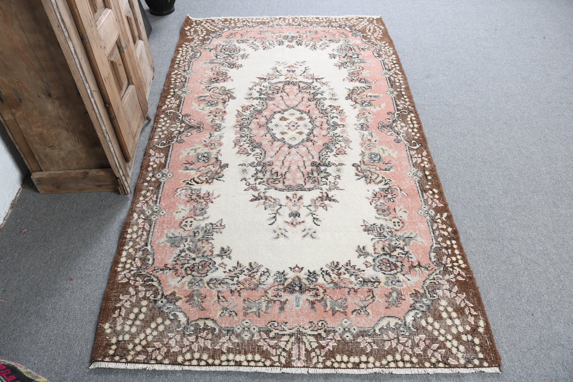 3.9x7 ft Alan Halıları, Vintage Halılar, Ev Dekor Halıları, Vintage Alan Halıları, Bej Ev Dekor Halıları, Türk Halıları, Oturma Odası Halıları, Fas Halıları