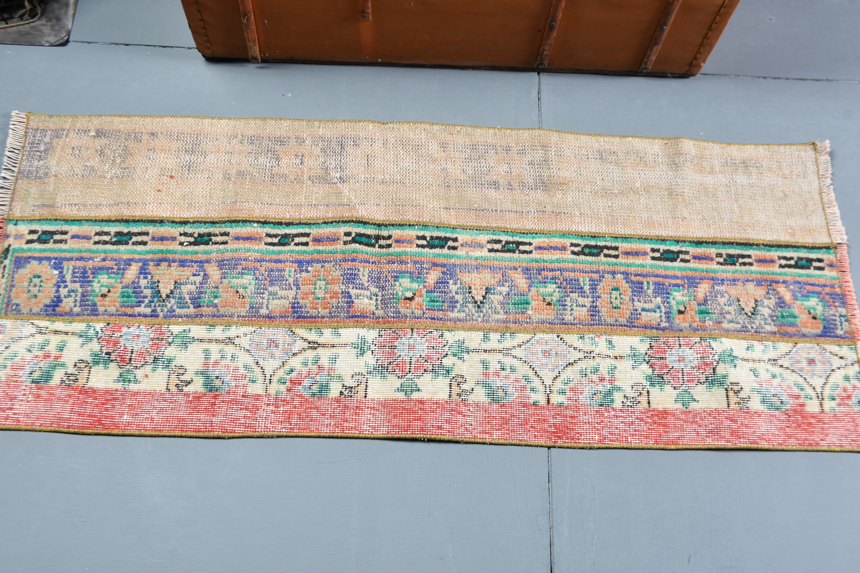 Kitchen Rug, 1.9x4.8 ft Small Rug, Rugs for Entry, Floor Rug, Wool Bath Mat Rugs, Bath Rug, Cool Rugs, Turkish Rug, Art Rug, Vintage Rugs