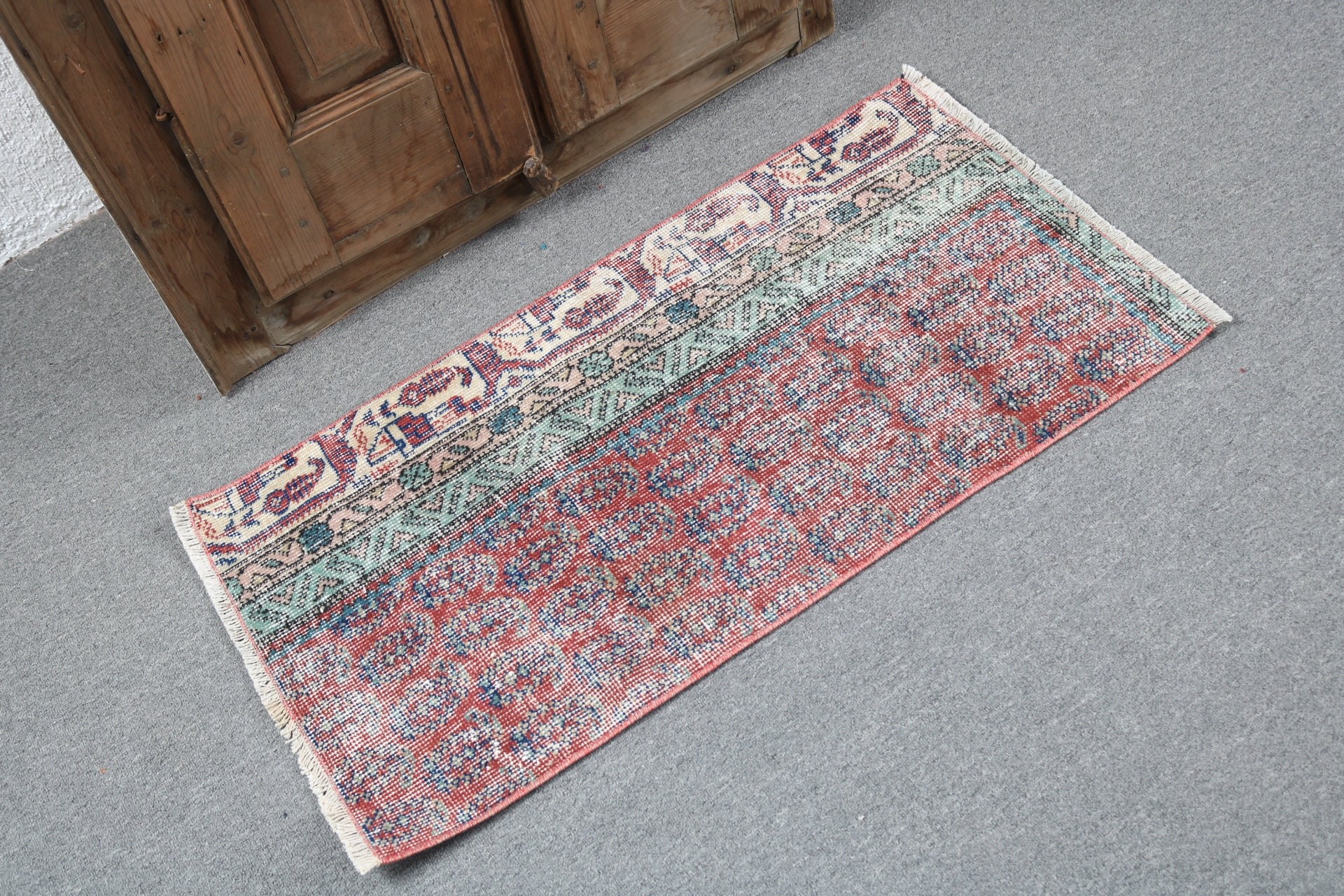 Antique Rugs, Red Antique Rugs, Organic Rug, Turkish Rug, 1.7x3.1 ft Small Rugs, Bathroom Rugs, Vintage Rug, Oriental Rugs, Small Area Rug