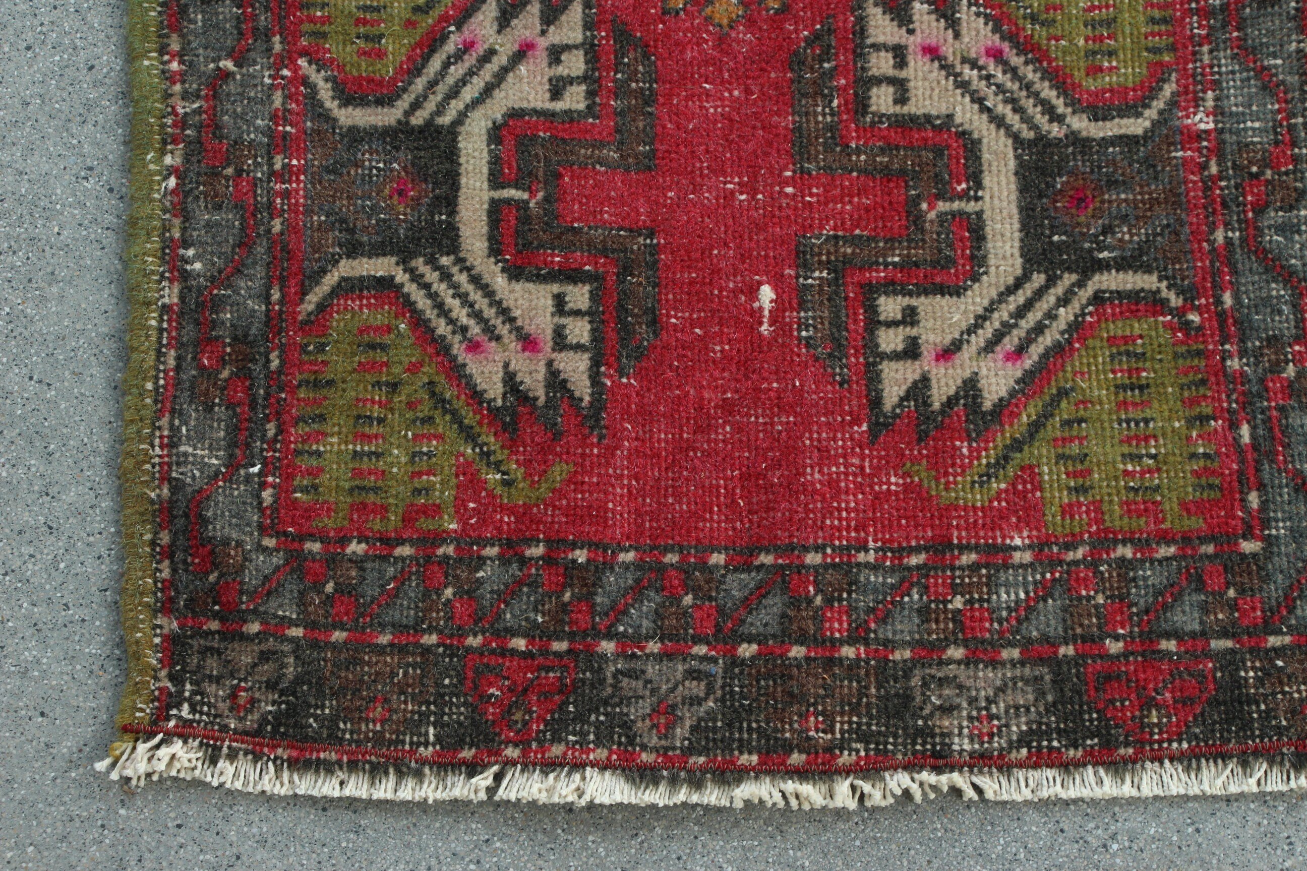 1.6x3.4 ft Small Rugs, Rugs for Small Area, Luxury Rugs, Bathroom Rugs, Turkish Rugs, Entry Rug, Vintage Rug, Boho Rugs, Red Wool Rug