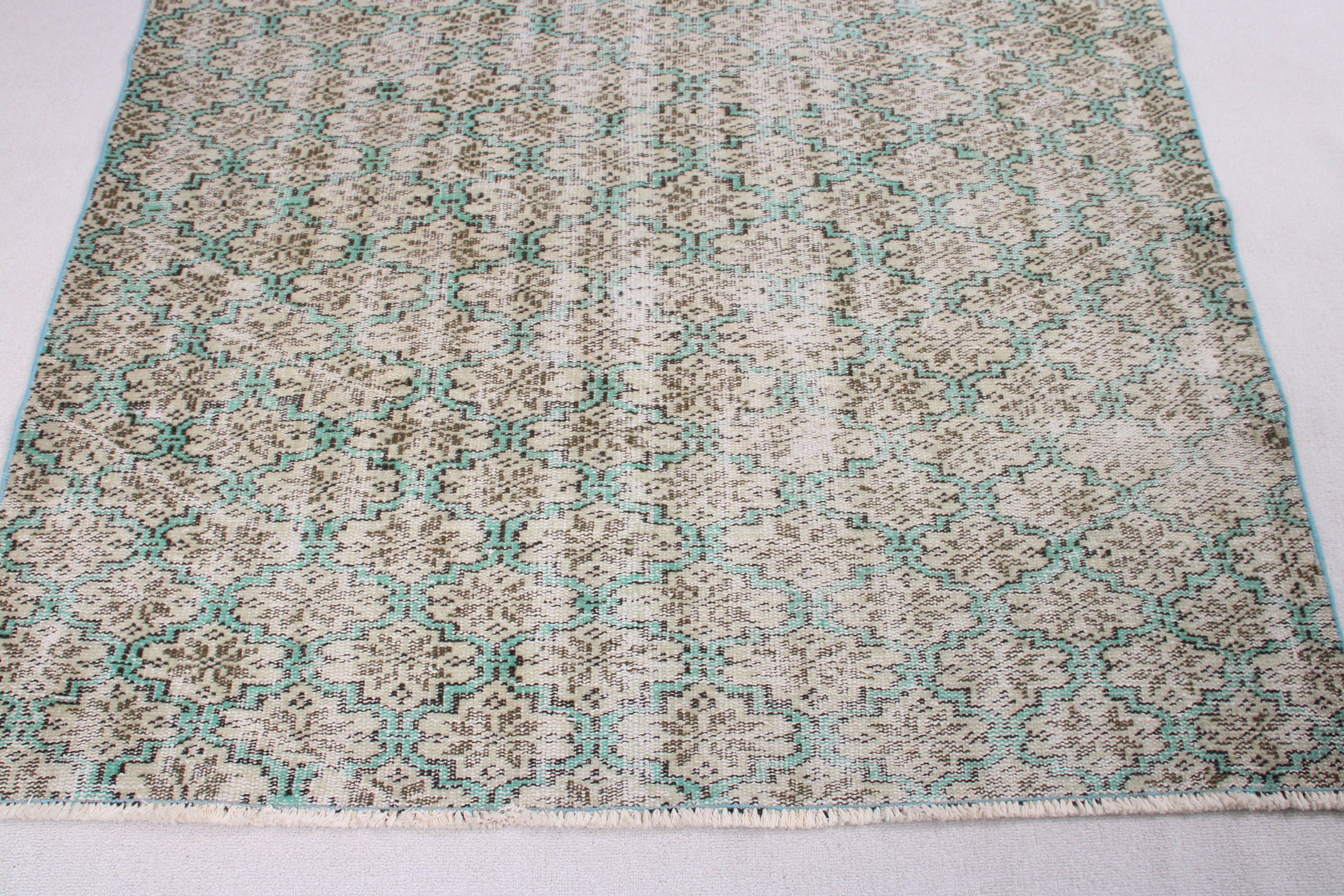 Home Decor Rugs, Vintage Rugs, Oushak Area Rug, 4.7x8.3 ft Area Rugs, Turkish Rugs, Green Home Decor Rugs, Nursery Rugs