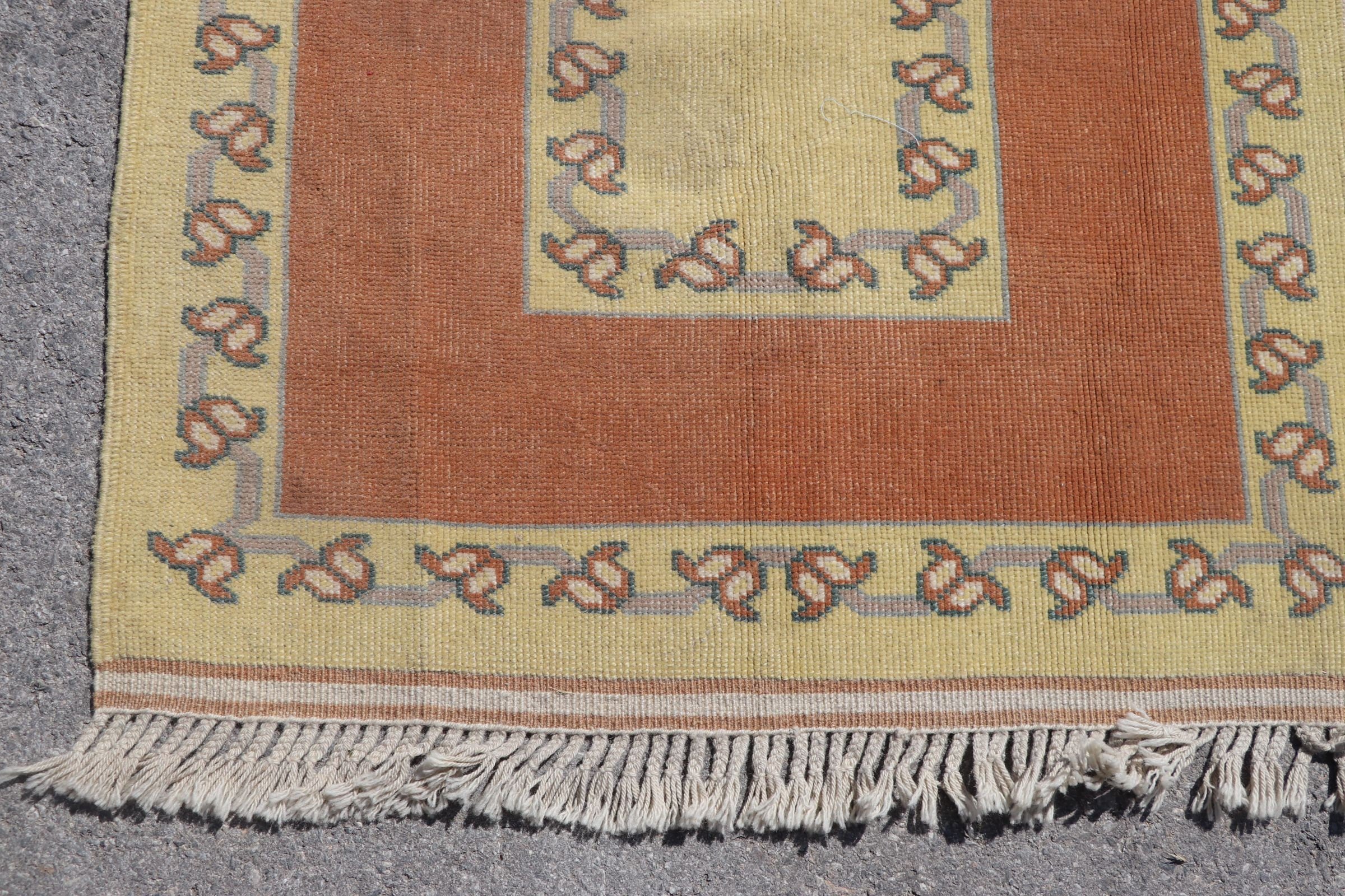 Orange Home Decor Rug, Kitchen Rugs, Turkish Rug, Moroccan Rug, Vintage Rugs, 2.7x9.6 ft Runner Rug, Corridor Rug, Anatolian Rug, Cute Rug