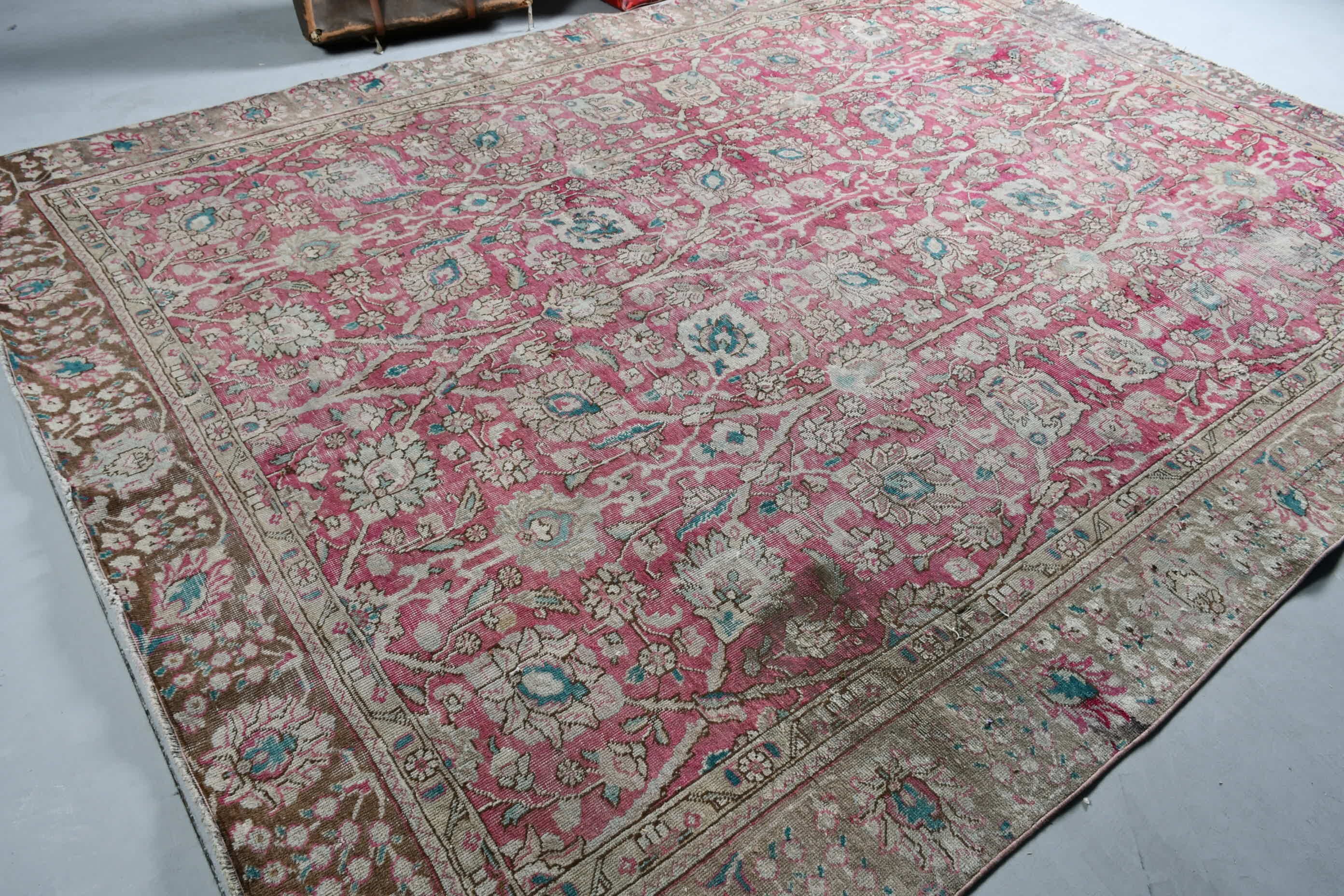 Cool Rug, Vintage Decor Rugs, Vintage Rug, Turkish Rugs, Pink Cool Rug, Floor Rugs, 8.8x11.5 ft Oversize Rugs, Dining Room Rug, Salon Rug